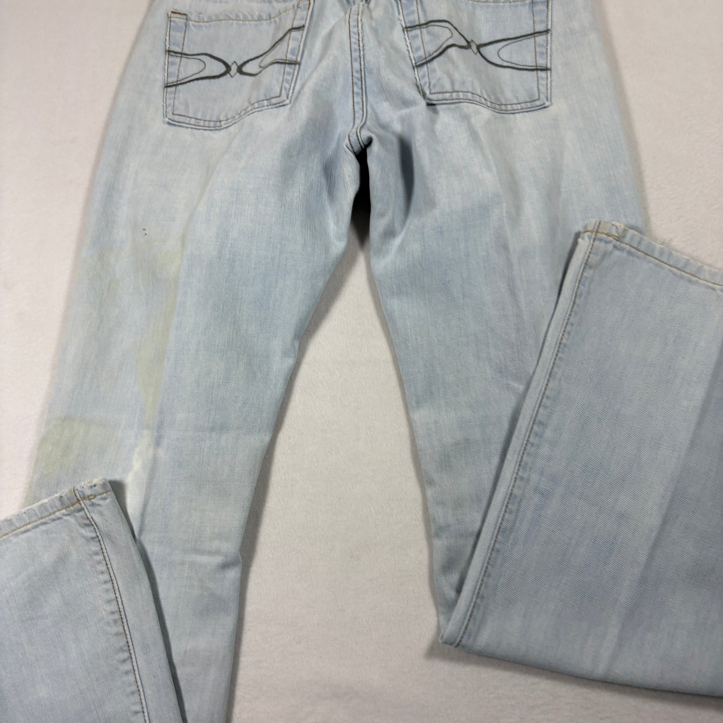 Lux Womens Jeans Size 7 Light Wash Distressed Y2K 90s Grunge Baggy Denim USA