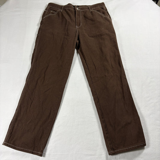 Simple Society Pants Womens 13x31 Brown Corduroy Straight Casual Vintage Retro Y