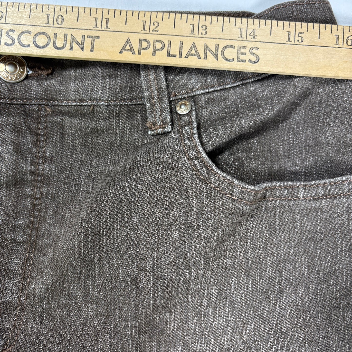 Gloria Vanderbilt Amanda Jeans Women 12 Brown Classic Tapered Stretch Denim