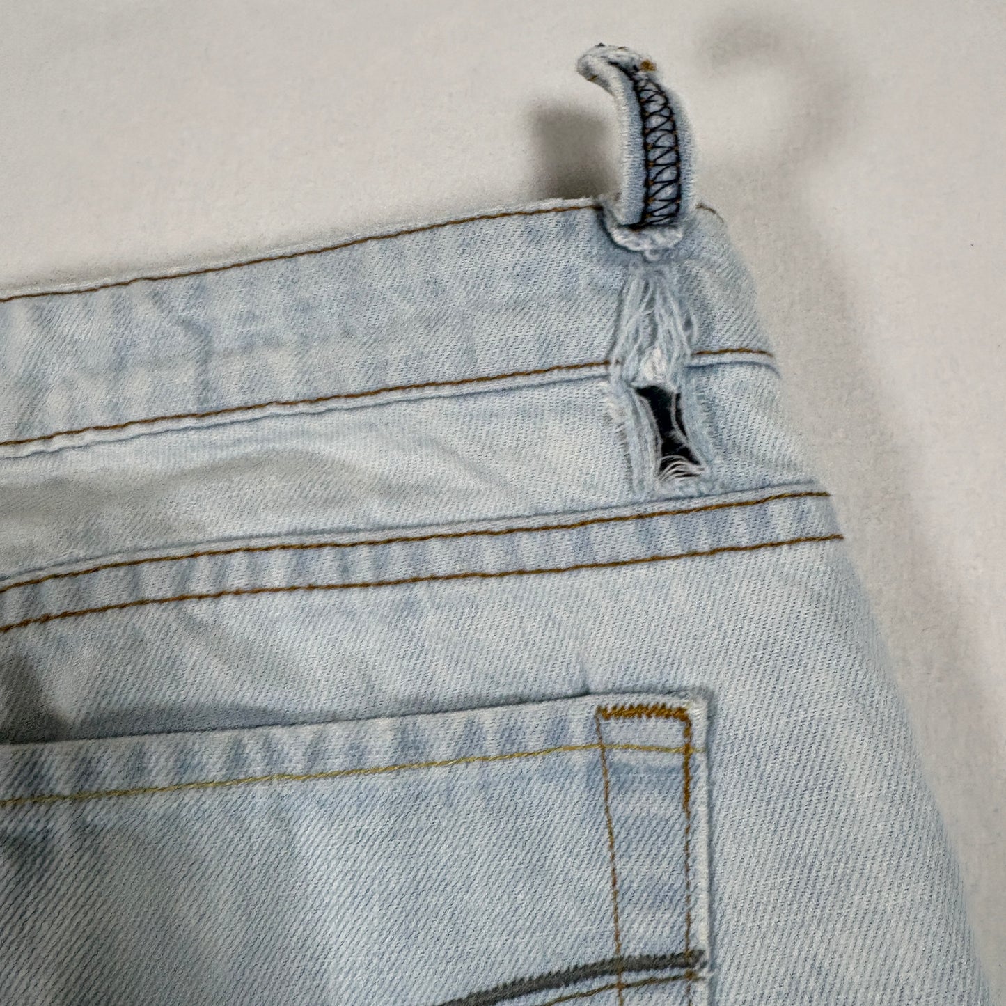 Lux Womens Jeans Size 7 Light Wash Distressed Y2K 90s Grunge Baggy Denim USA