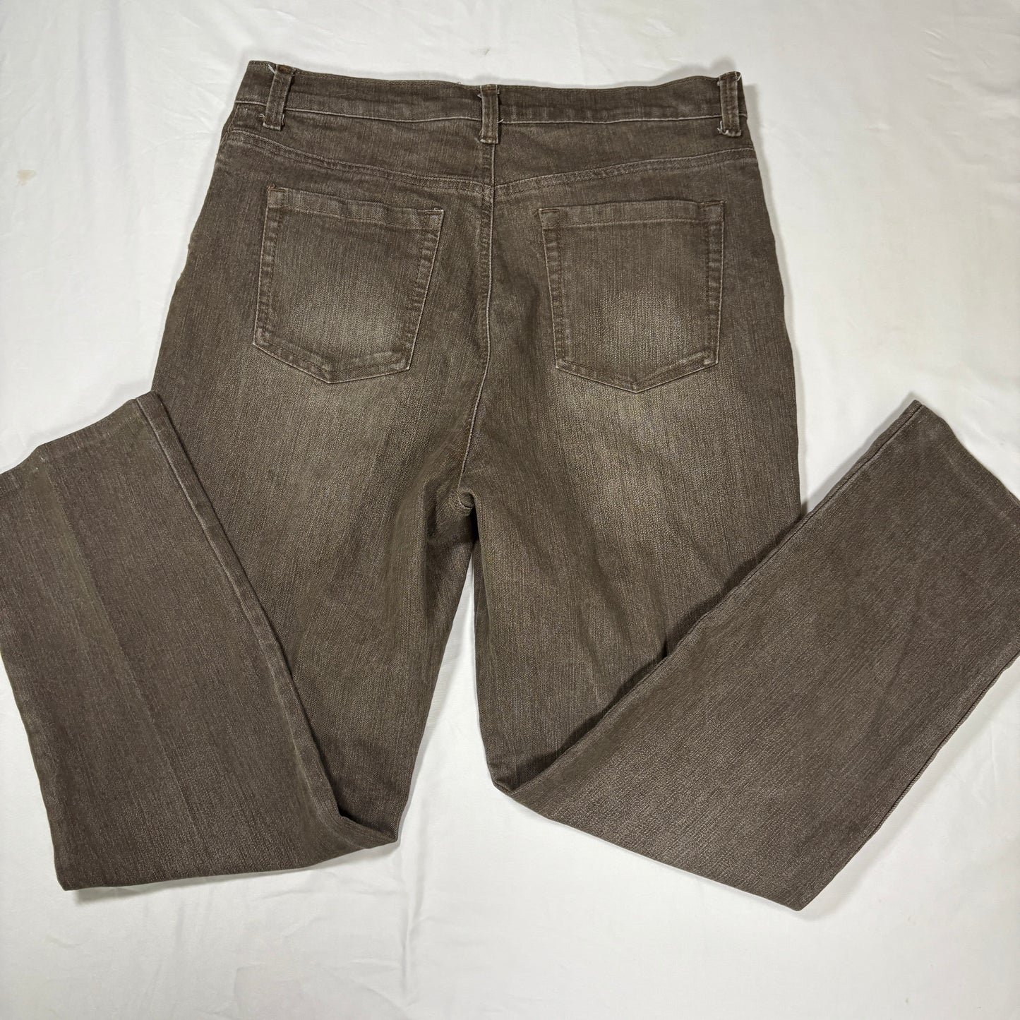 Gloria Vanderbilt Amanda Jeans Women 12 Brown Classic Tapered Stretch Denim