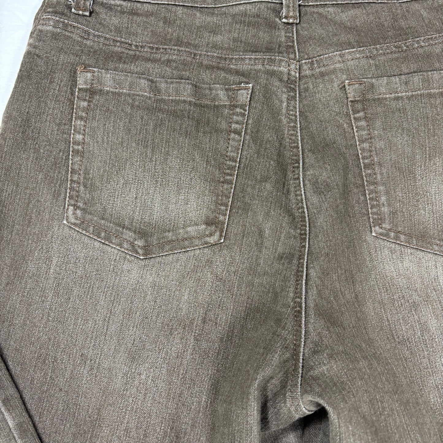 Gloria Vanderbilt Amanda Jeans Women 12 Brown Classic Tapered Stretch Denim