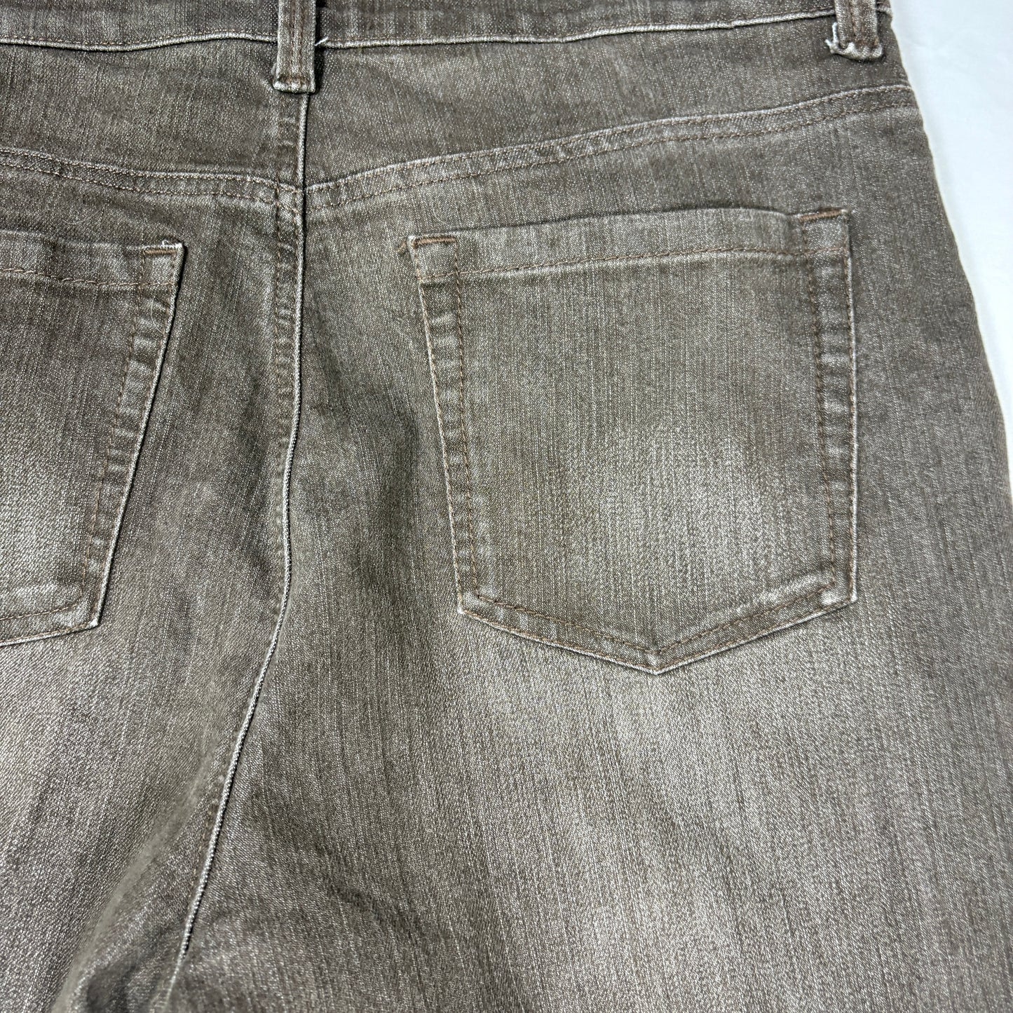 Gloria Vanderbilt Amanda Jeans Women 12 Brown Classic Tapered Stretch Denim