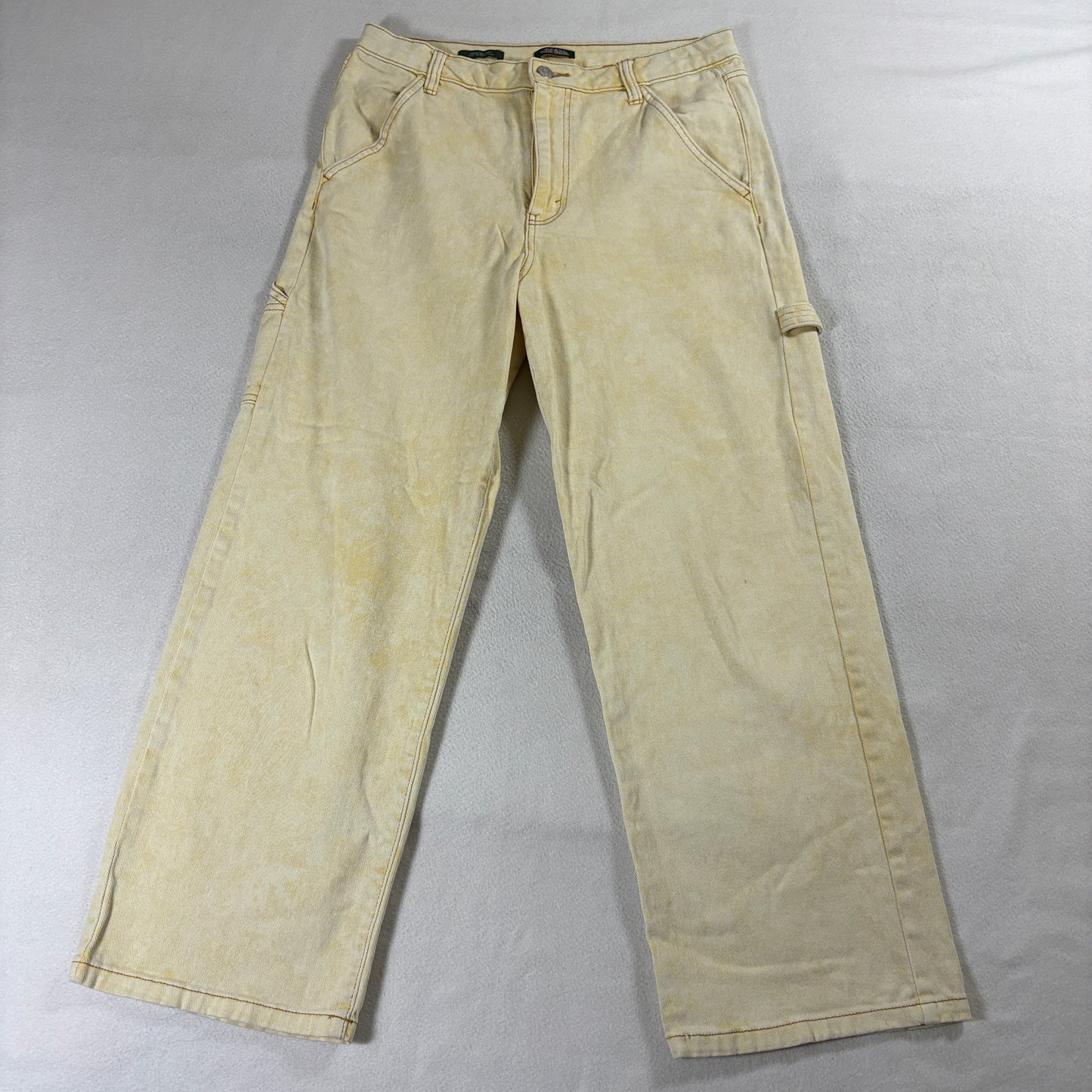 Wild Fable Utility Carpenter Pants Size 10 Fits Like 30x26 Wide Leg Beige Cargo