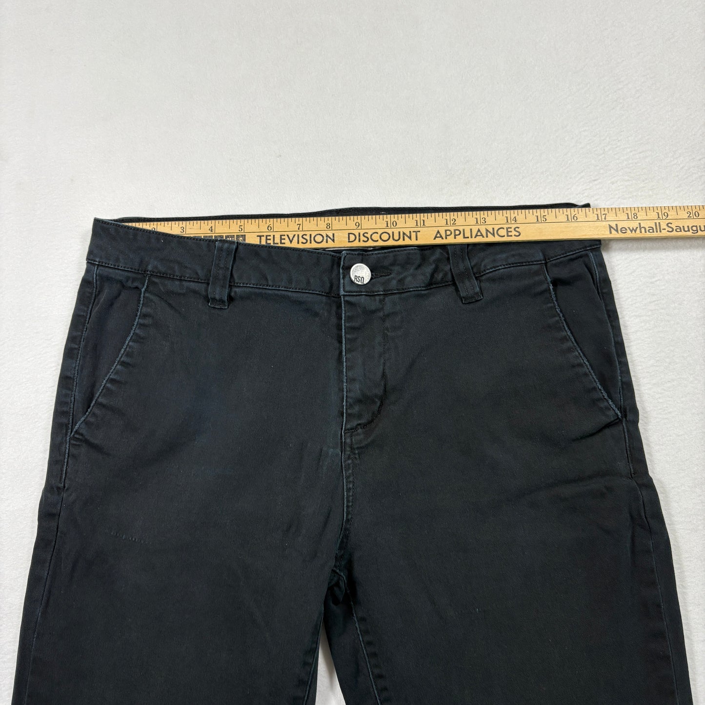 RSQ Mens Chino Pants 34x32 Black London Skinny Slim Fit Casual Y2K Streetwear