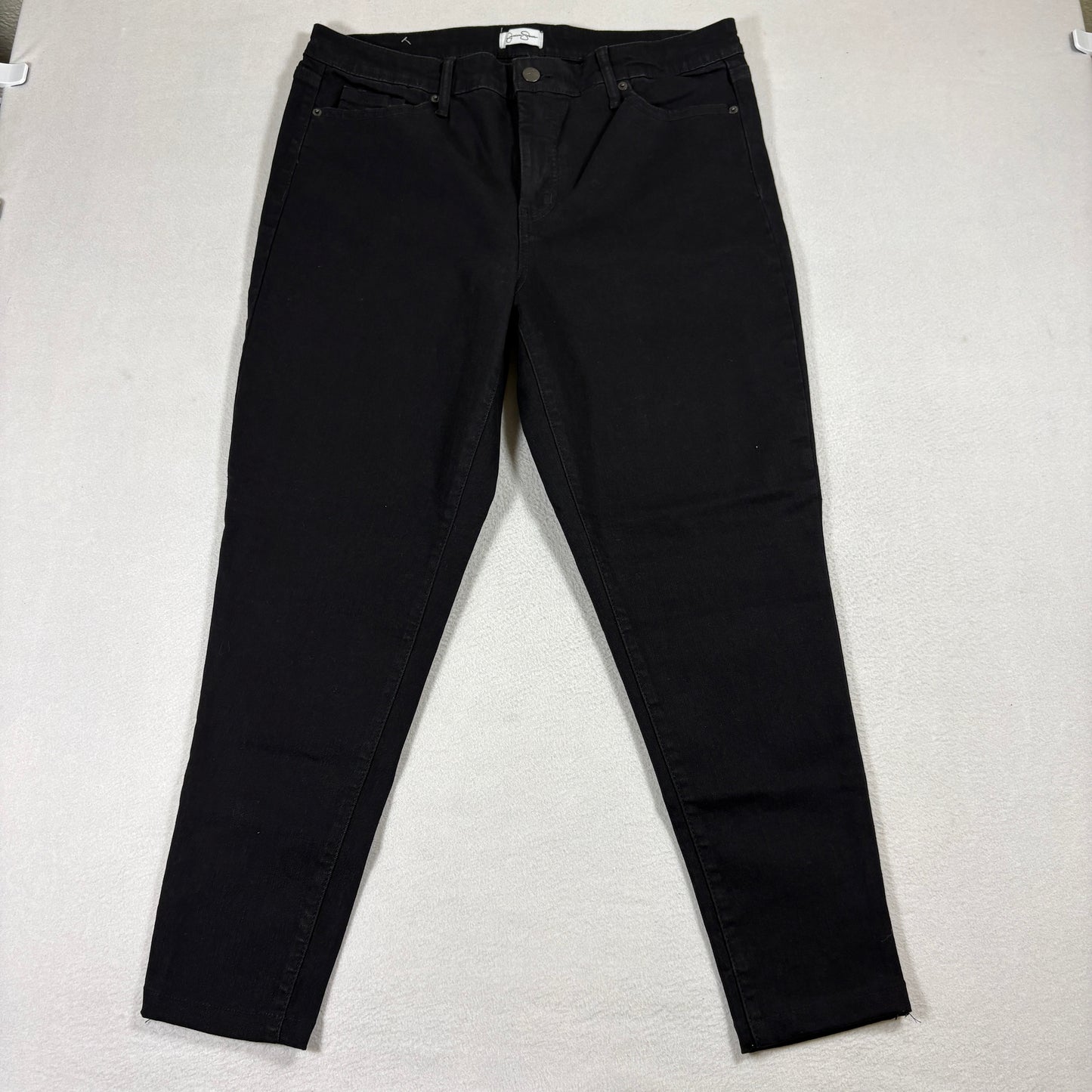 Jessica Simpson Jeans Womens 14 Black Skinny Stretch Denim Pants Classic Fit