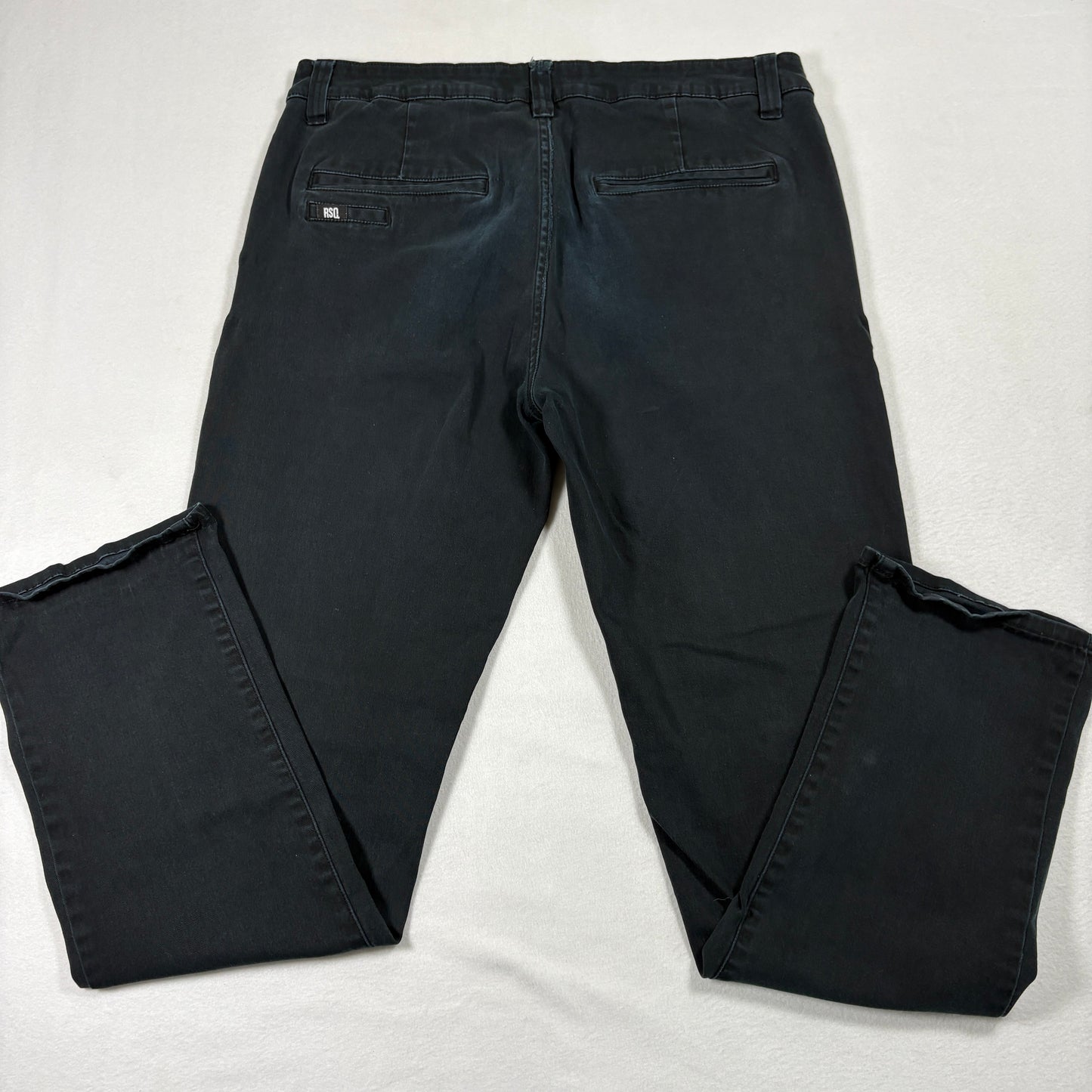 RSQ Mens Chino Pants 34x32 Black London Skinny Slim Fit Casual Y2K Streetwear