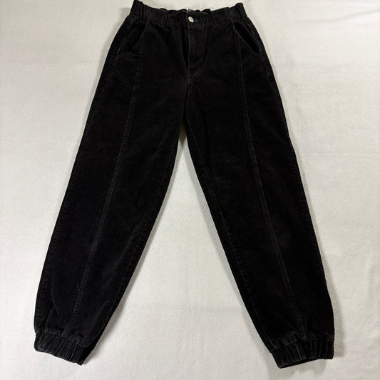 Forever 21 Corduroy Jogger Pants Size M Fits Like 25x27 Black Y2K Wide Leg