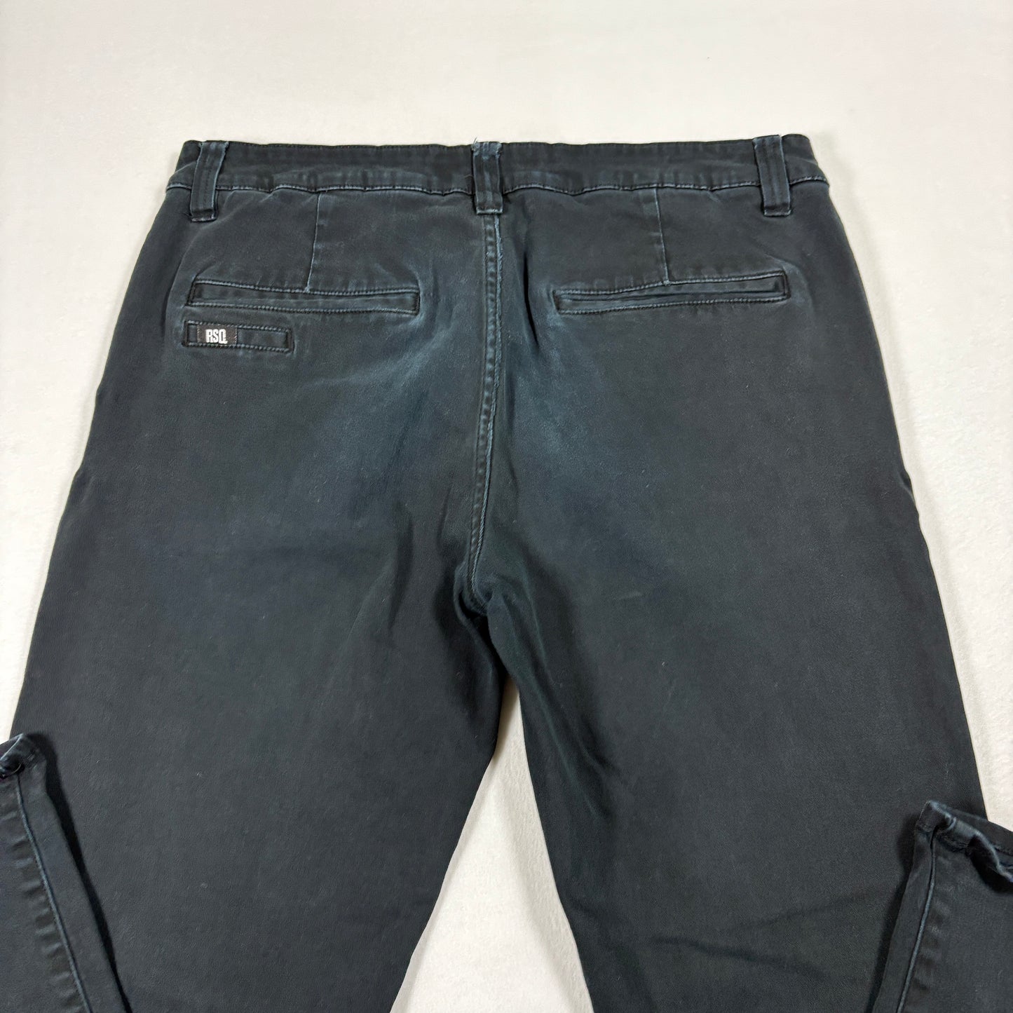 RSQ Mens Chino Pants 34x32 Black London Skinny Slim Fit Casual Y2K Streetwear