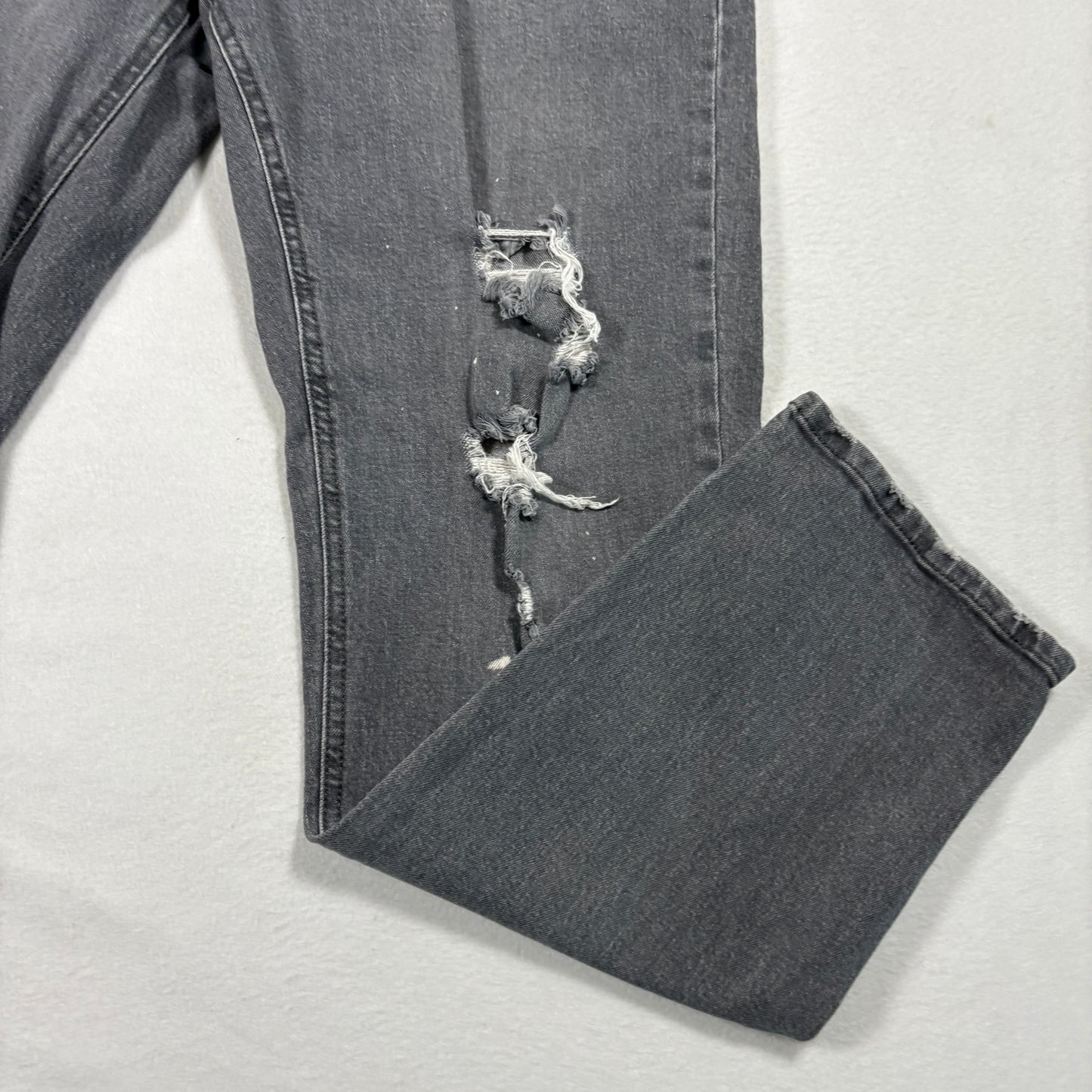 Cotton On Mens Jeans 34 Straight Leg Gray Distressed Denim Y2K 90s Grunge Vintage