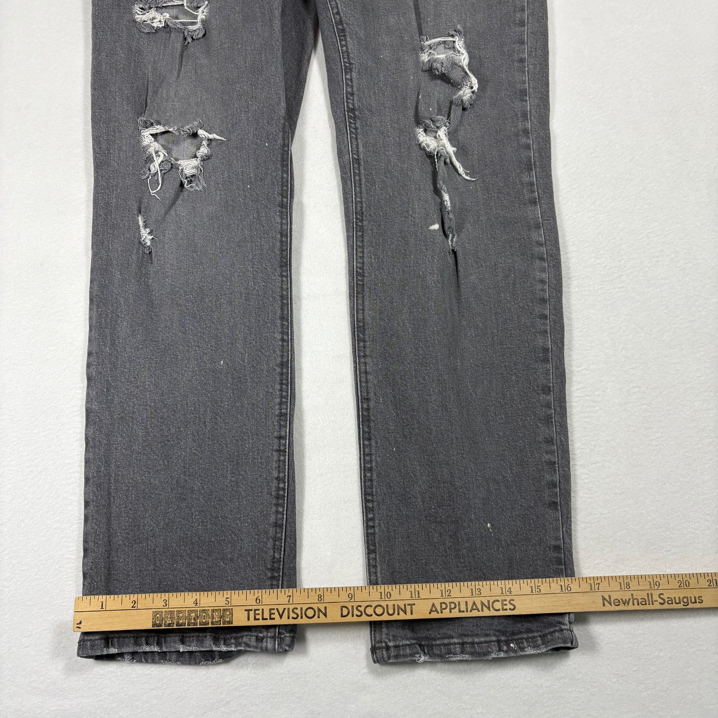 Cotton On Mens Jeans 34 Straight Leg Gray Distressed Denim Y2K 90s Grunge Vintage