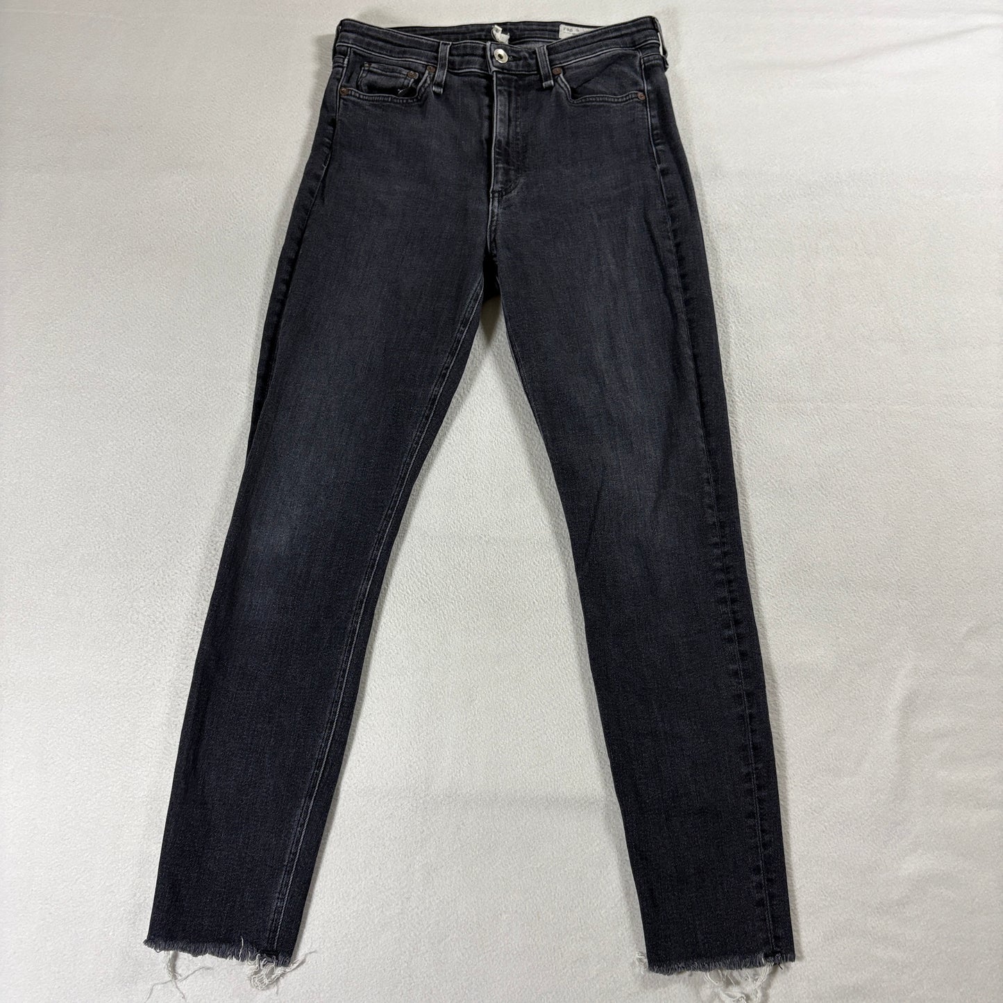 Rag & Bone Reyes Skinny Crop Jeans Gray Raw Hem Size 27 Fits Like 27x27