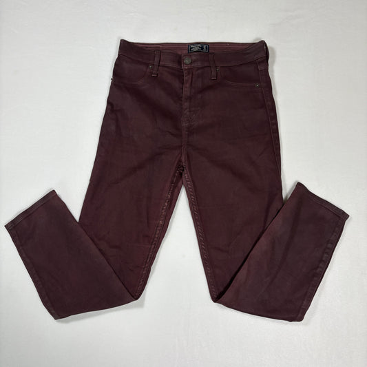 Abercrombie Fitch Jeans Womens 27 4S Simone High Rise Ankle Burgundy Pants