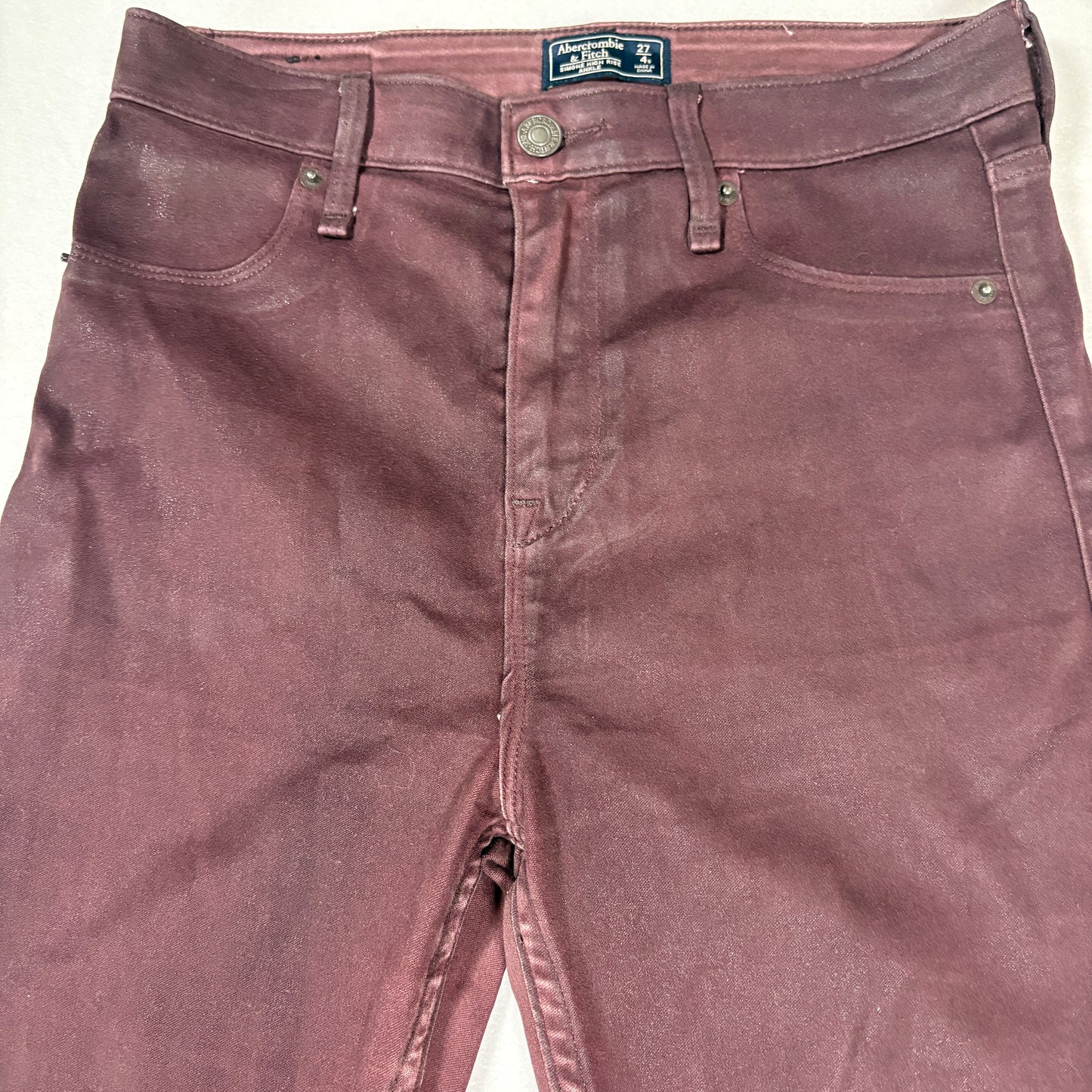 Abercrombie Fitch Jeans Womens 27 4S Simone High Rise Ankle Burgundy Pants