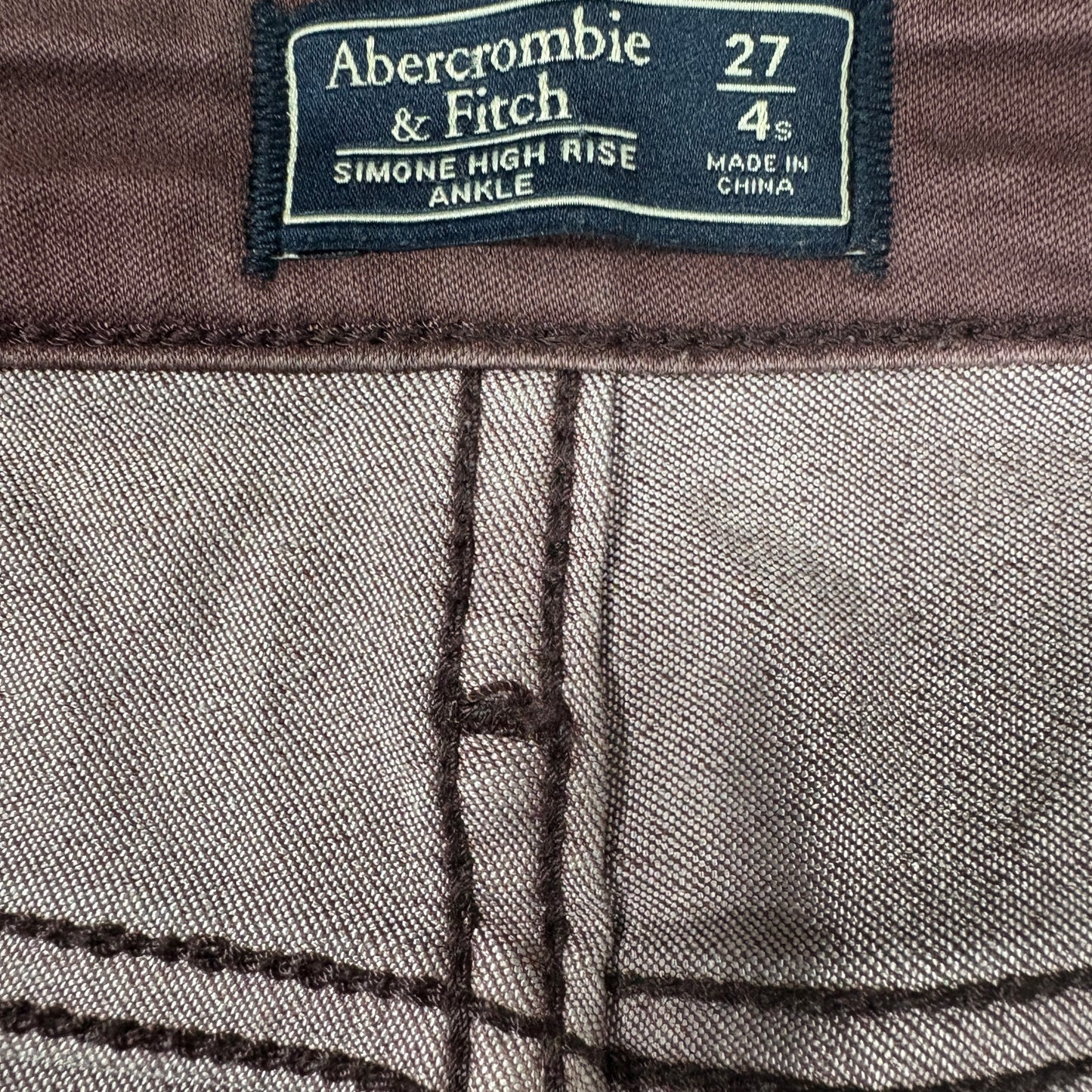 Abercrombie Fitch Jeans Womens 27 4S Simone High Rise Ankle Burgundy Pants