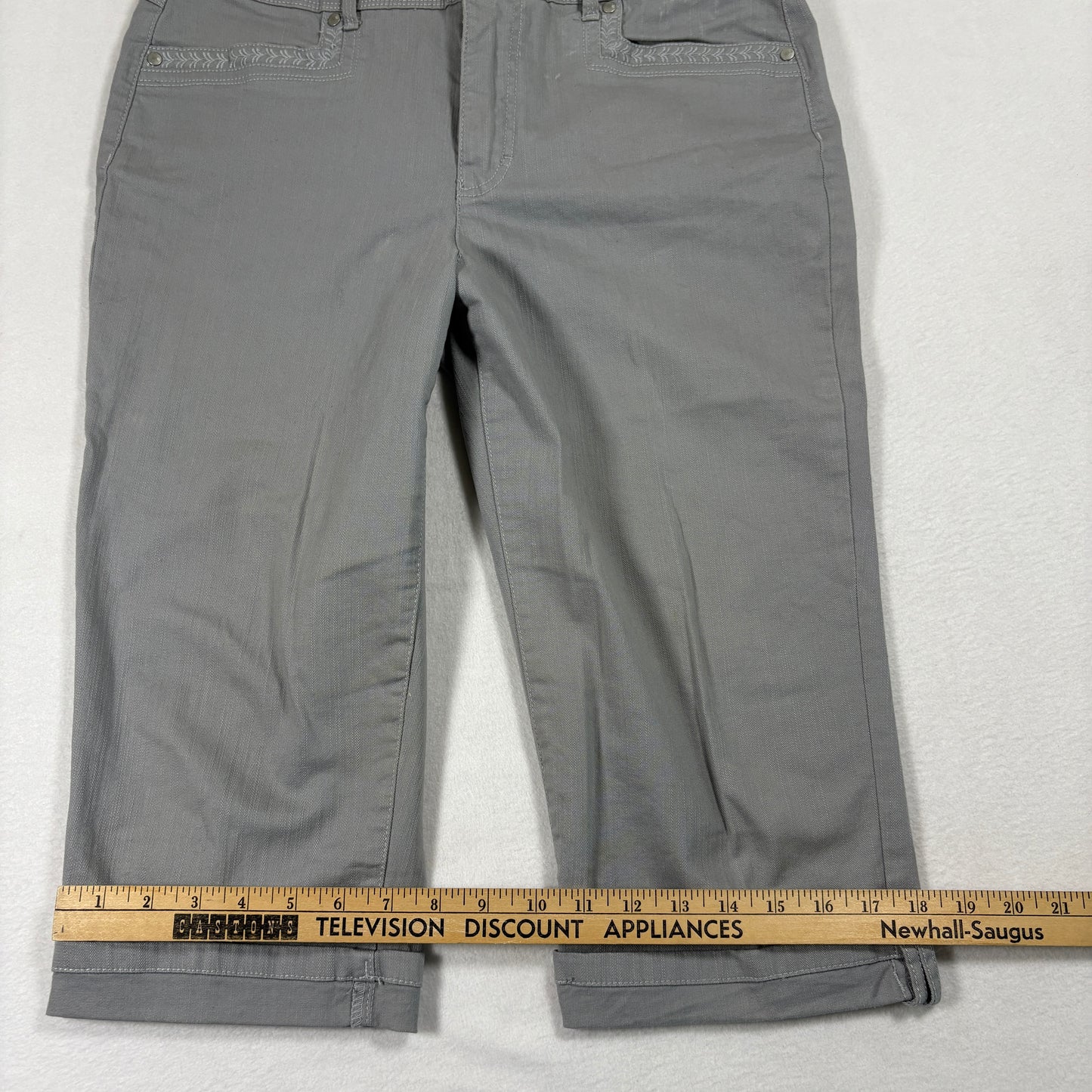 Gloria Vanderbilt Womens Skimmer Capri Pants Size 6 Gray Stretch Casual Y2K