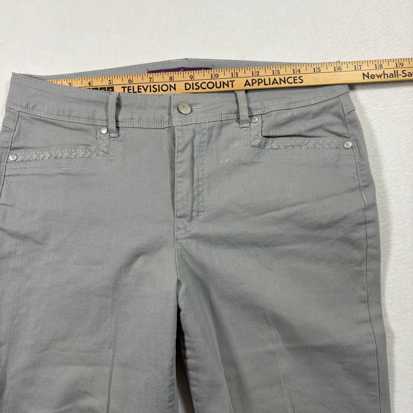 Gloria Vanderbilt Womens Skimmer Capri Pants Size 6 Gray Stretch Casual Y2K