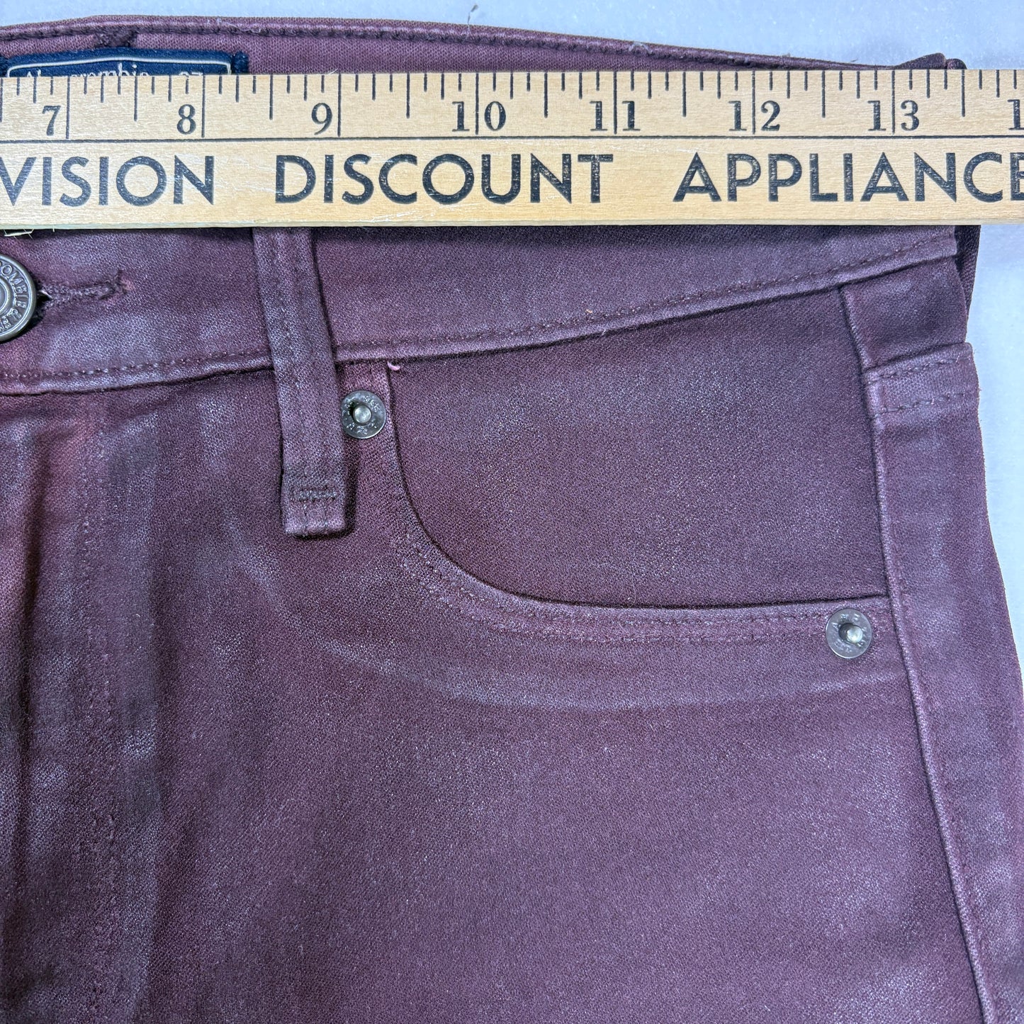 Abercrombie Fitch Jeans Womens 27 4S Simone High Rise Ankle Burgundy Pants