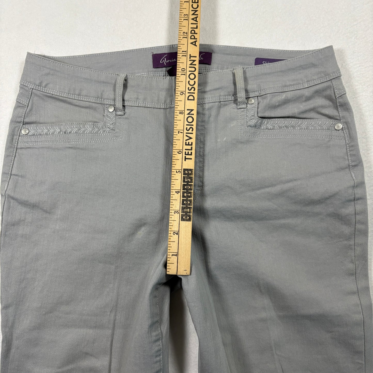 Gloria Vanderbilt Womens Skimmer Capri Pants Size 6 Gray Stretch Casual Y2K