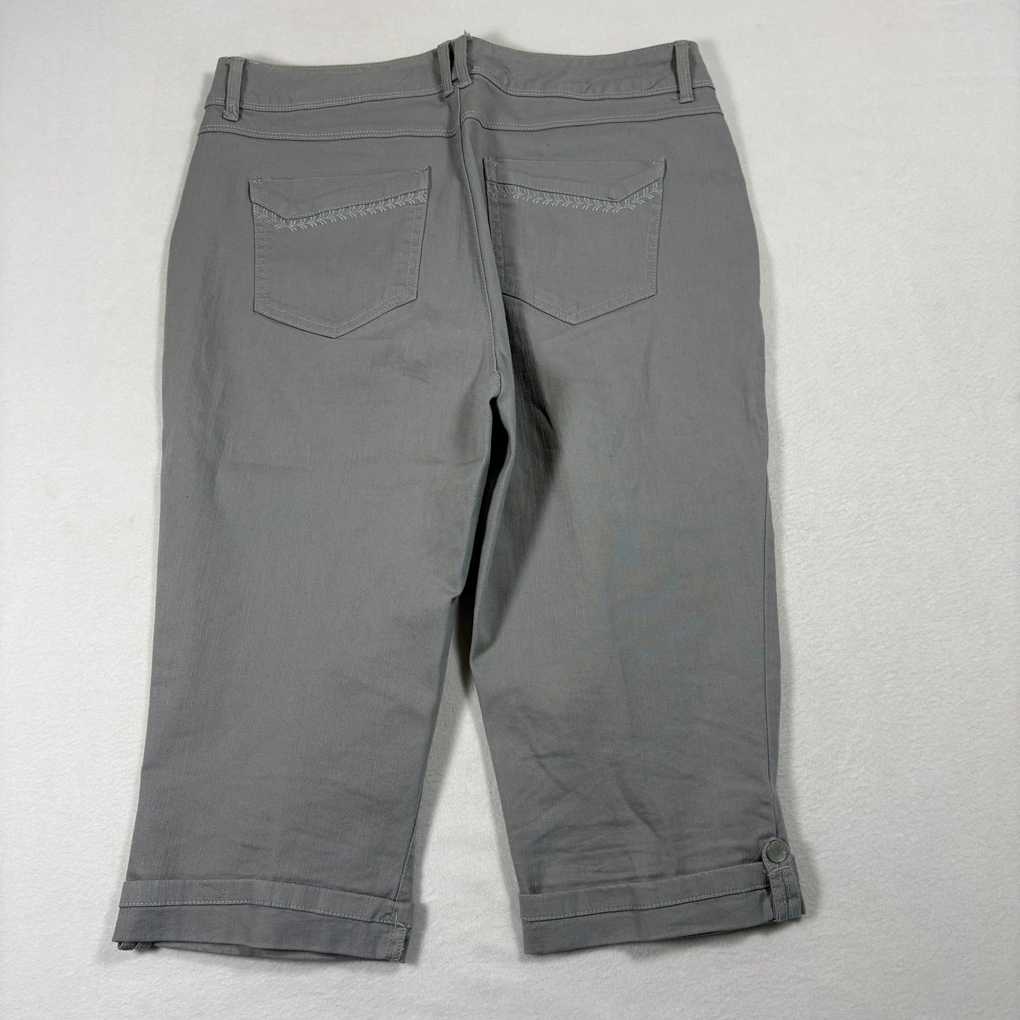 Gloria Vanderbilt Womens Skimmer Capri Pants Size 6 Gray Stretch Casual Y2K