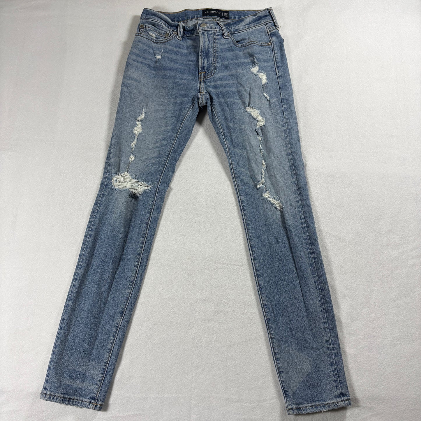 Abercrombie & Fitch Super Skinny Jeans Mens 28x30 Distressed Stretch Denim