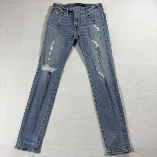 Abercrombie & Fitch Super Skinny Jeans Mens 28x30 Distressed Stretch Denim