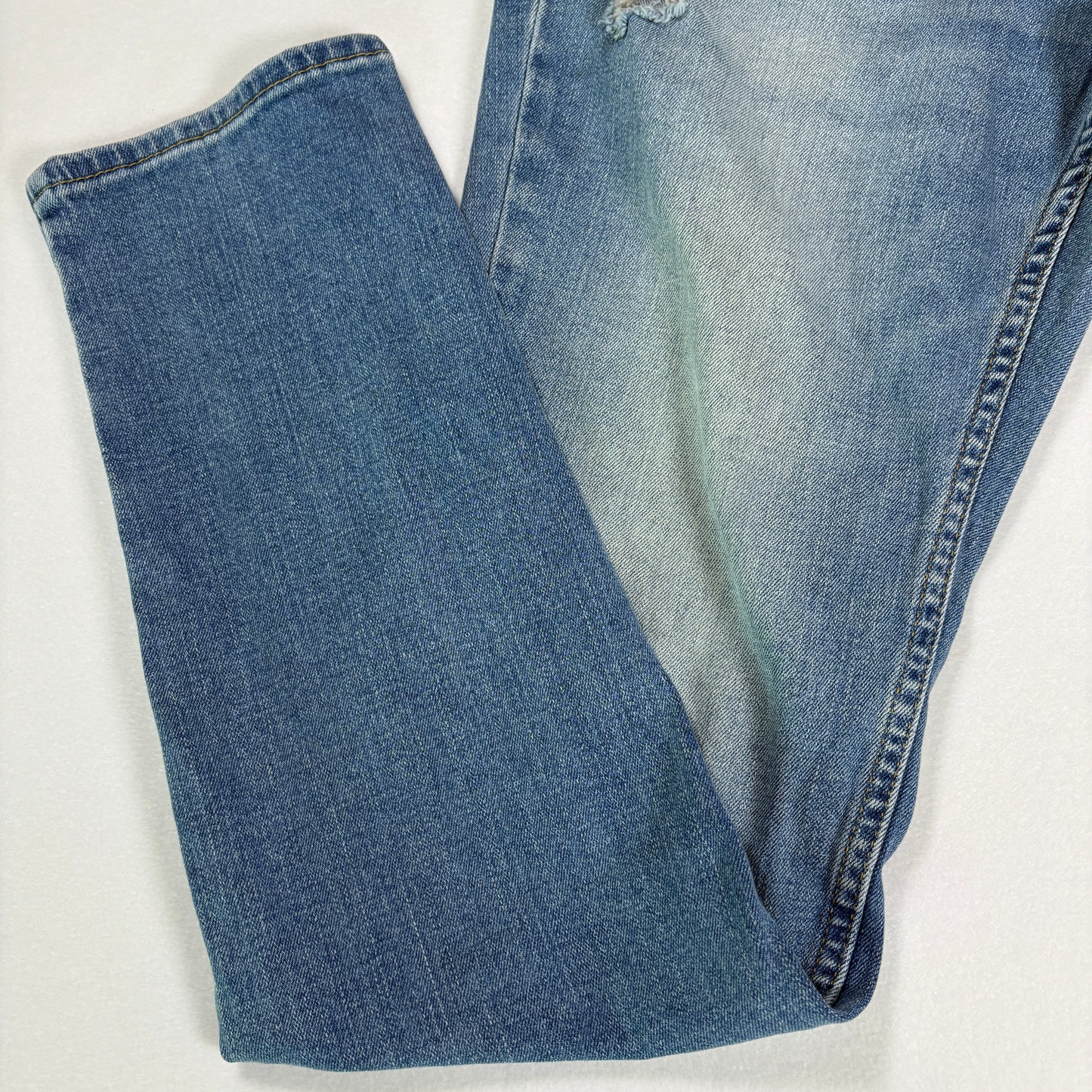 Hollister Jeans Mens 32x32 Light Wash Distressed Slim Fit Denim Blue Pants