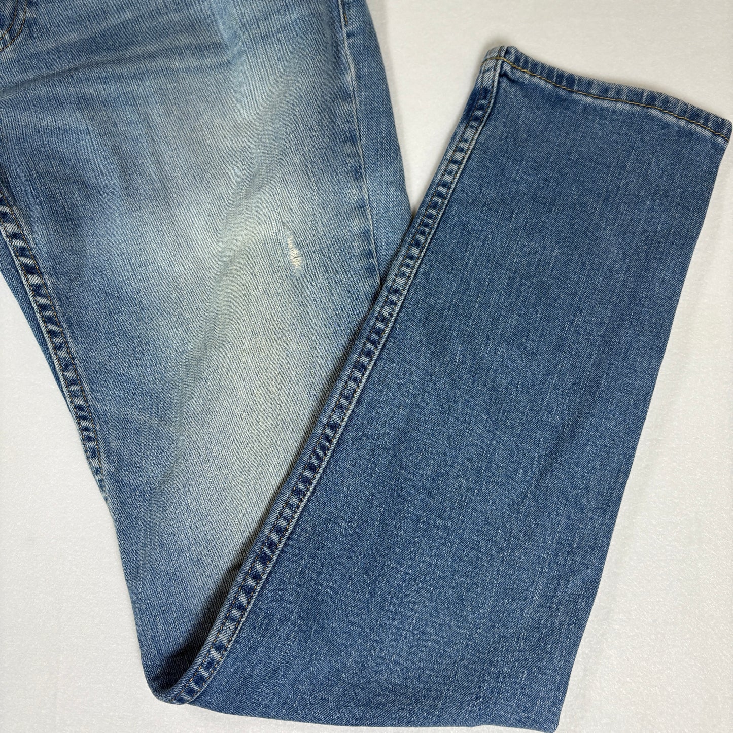 Hollister Jeans Mens 32x32 Light Wash Distressed Slim Fit Denim Blue Pants