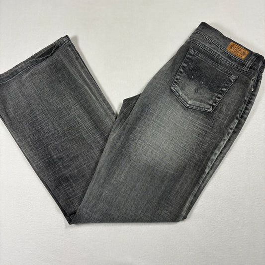 GLO Womens Jeans Size 11 Gray Wash Bootcut Denim Y2K 90s Grunge Distressed