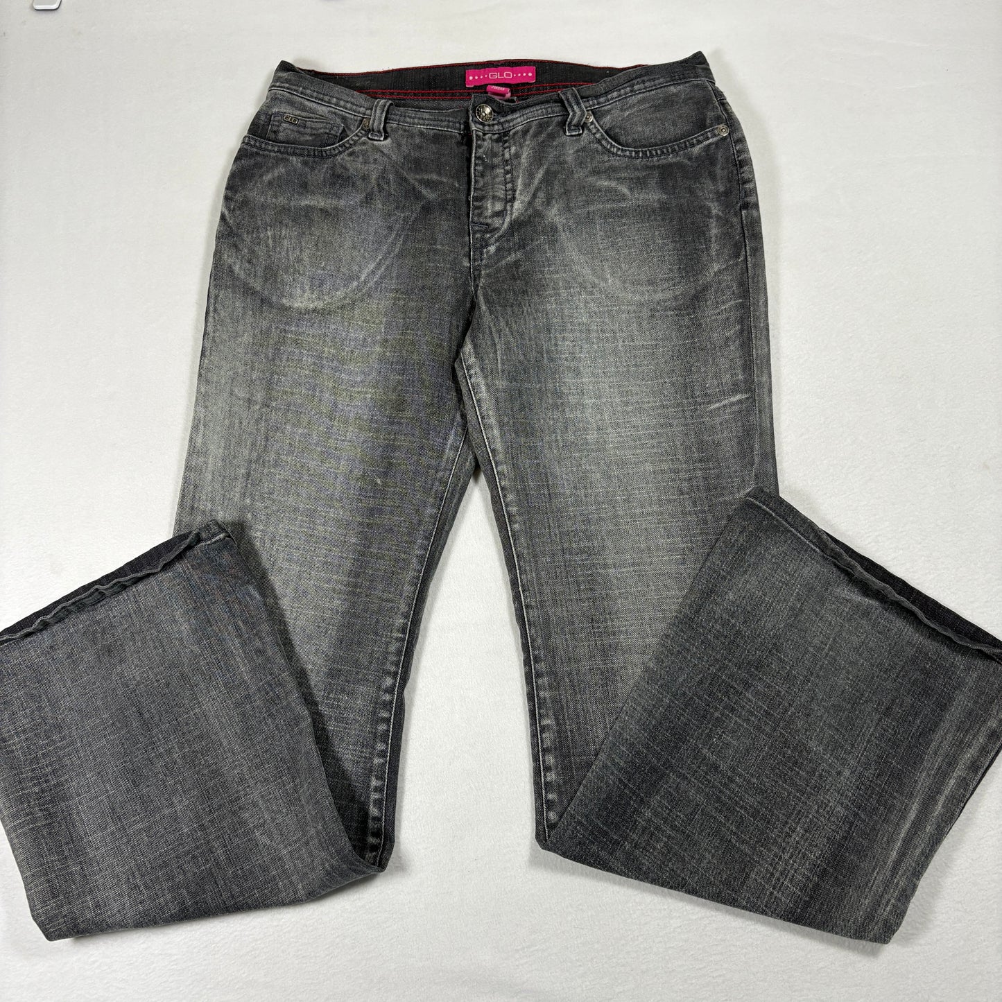 GLO Womens Jeans Size 11 Gray Wash Bootcut Denim Y2K 90s Grunge Distressed