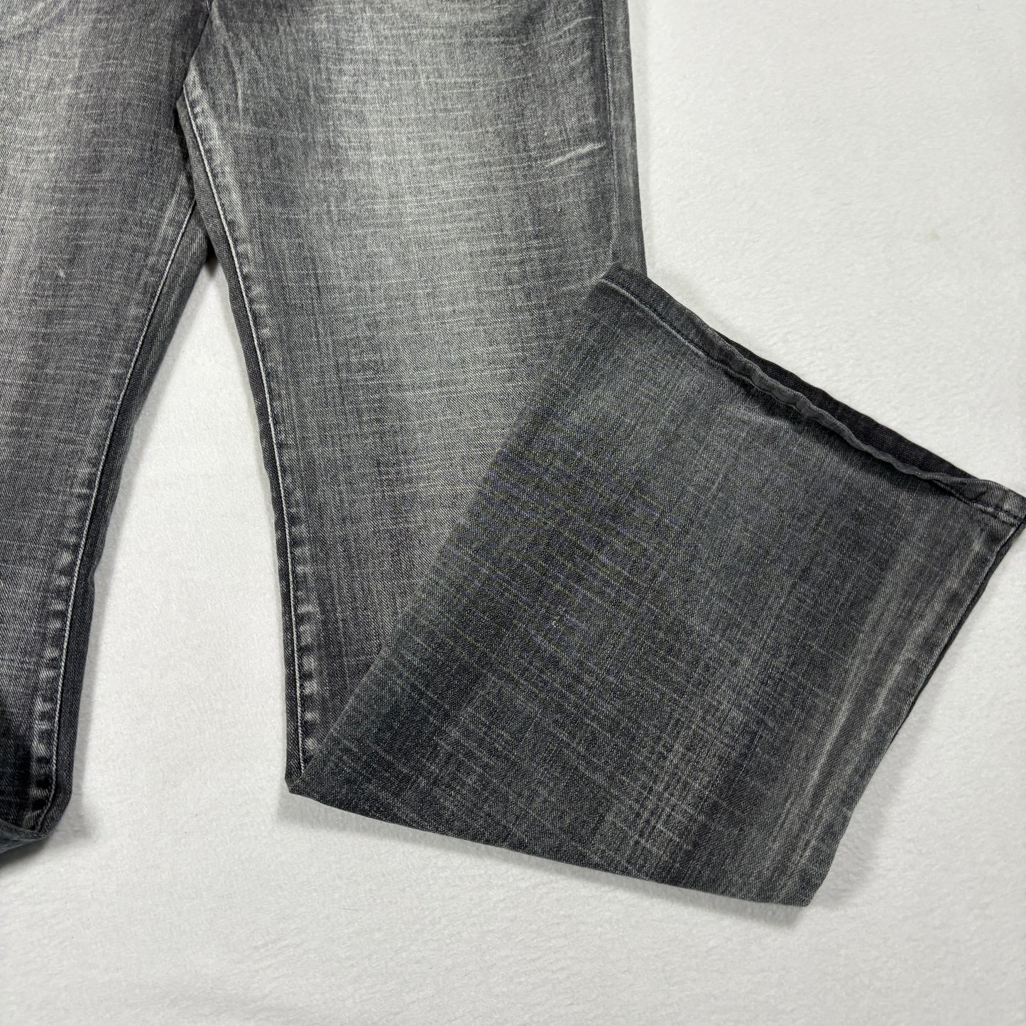 GLO Womens Jeans Size 11 Gray Wash Bootcut Denim Y2K 90s Grunge Distressed