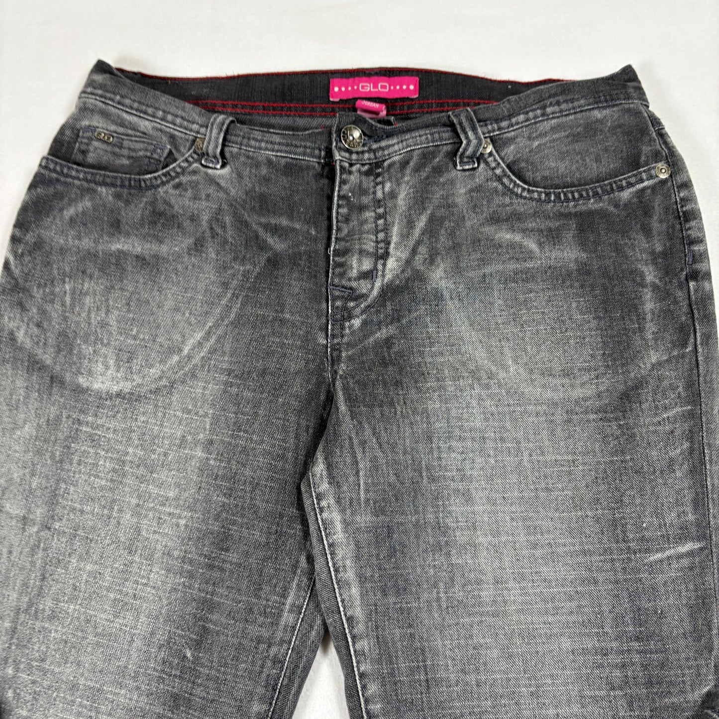 GLO Womens Jeans Size 11 Gray Wash Bootcut Denim Y2K 90s Grunge Distressed