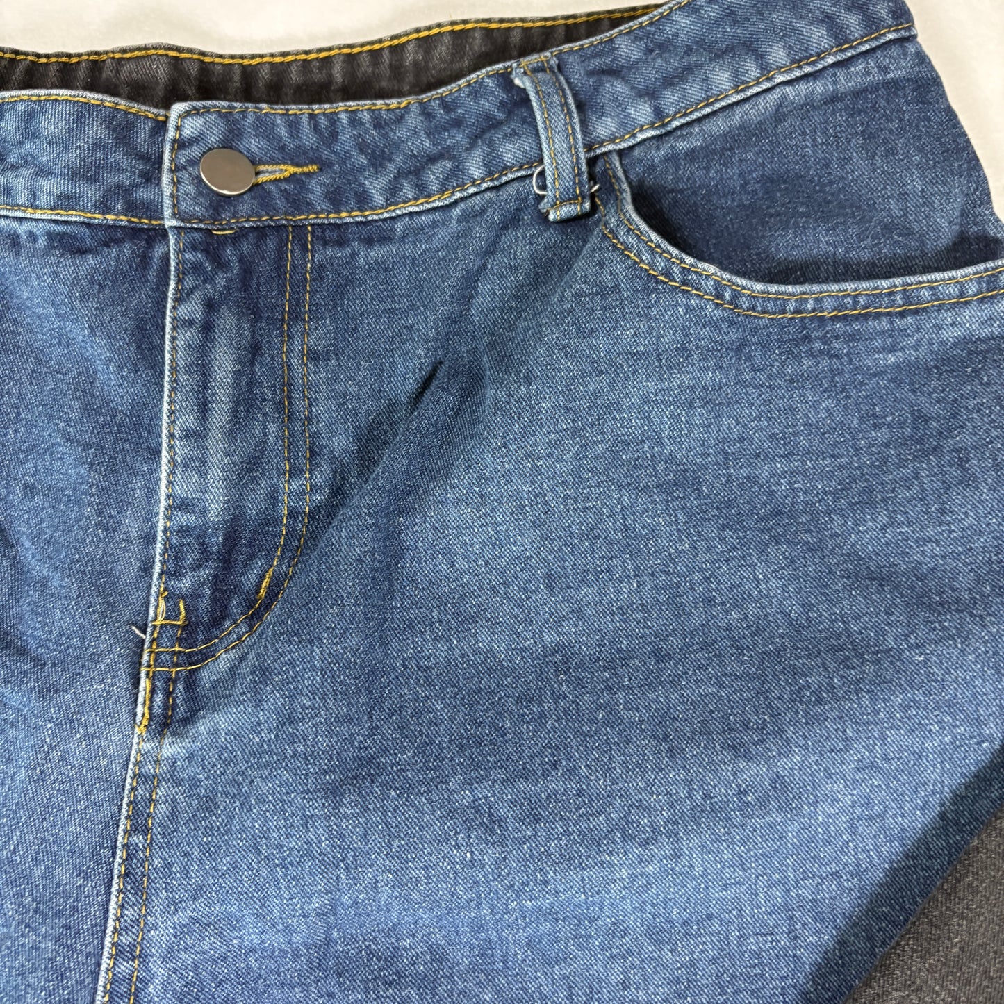 SHEIN Curve Jeans Womens 1XL Two Tone Blue Black Wide Leg Baggy Denim Pants