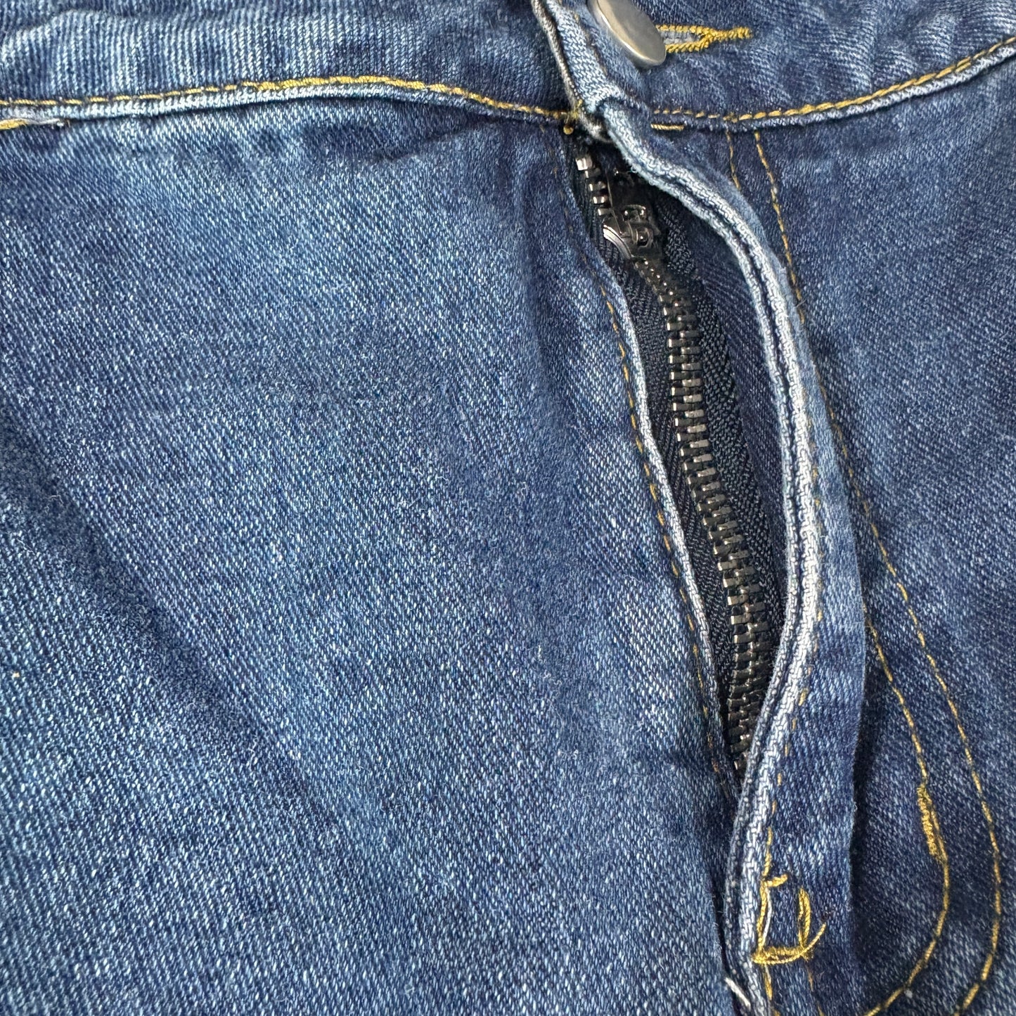 SHEIN Curve Jeans Womens 1XL Two Tone Blue Black Wide Leg Baggy Denim Pants