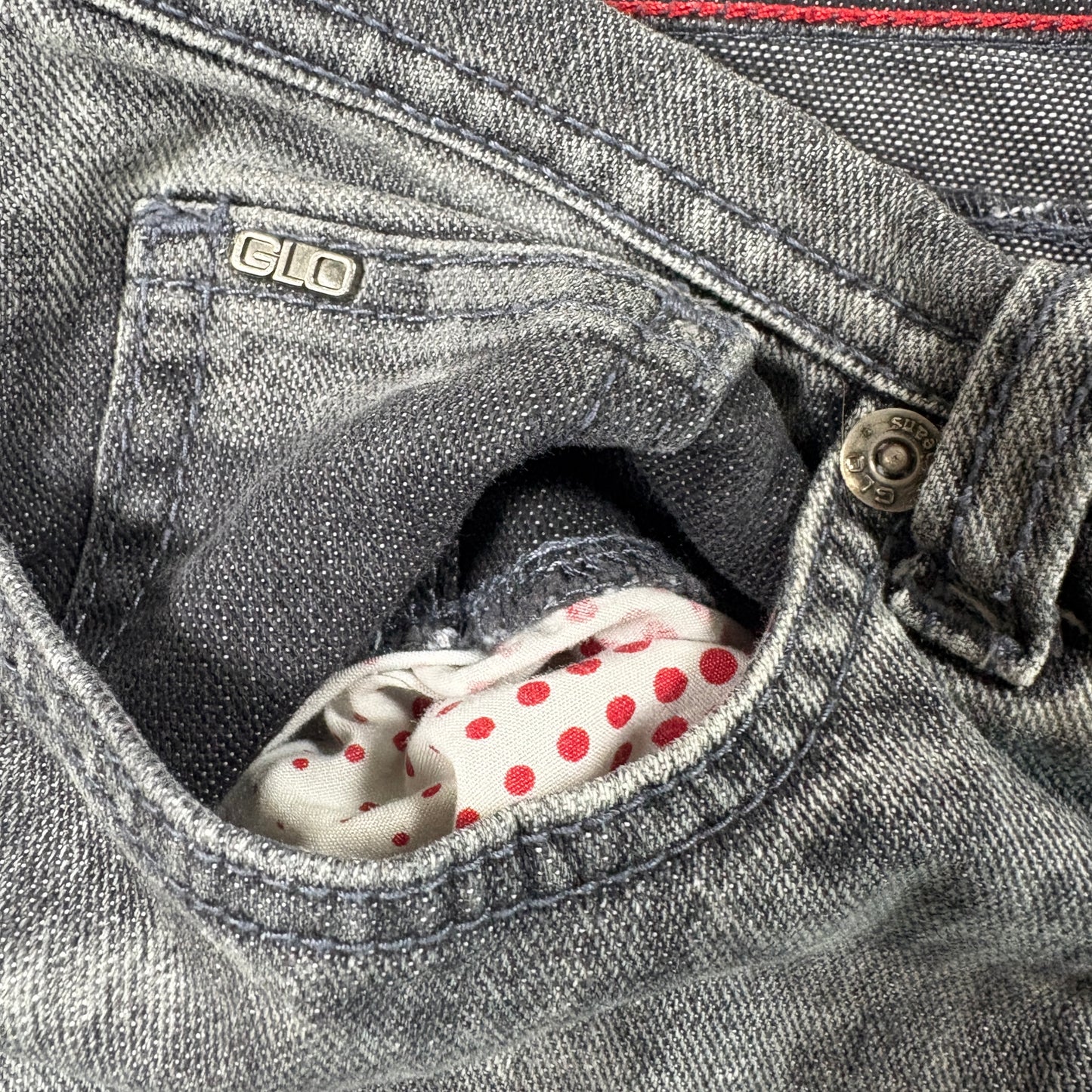 GLO Womens Jeans Size 11 Gray Wash Bootcut Denim Y2K 90s Grunge Distressed