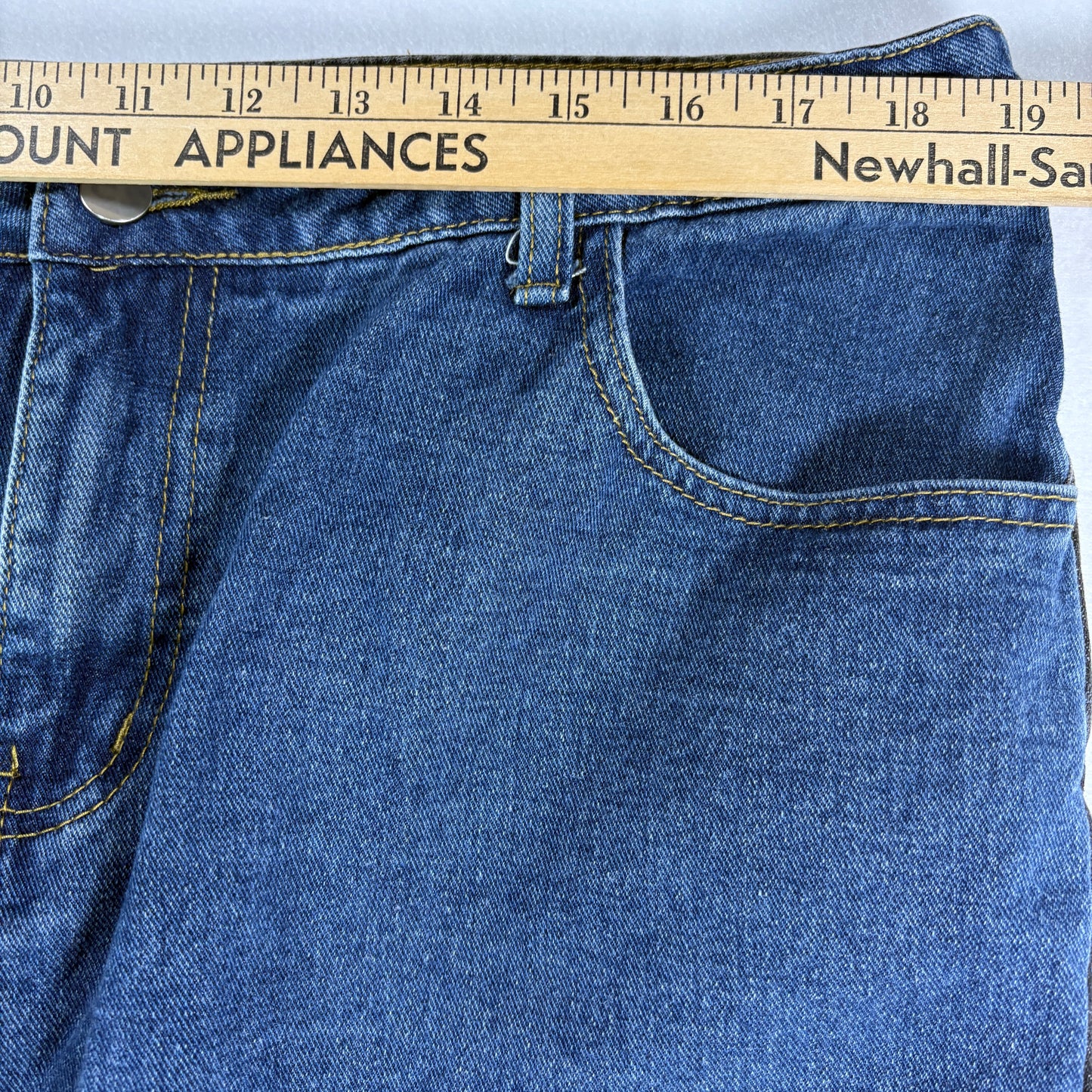 SHEIN Curve Jeans Womens 1XL Two Tone Blue Black Wide Leg Baggy Denim Pants