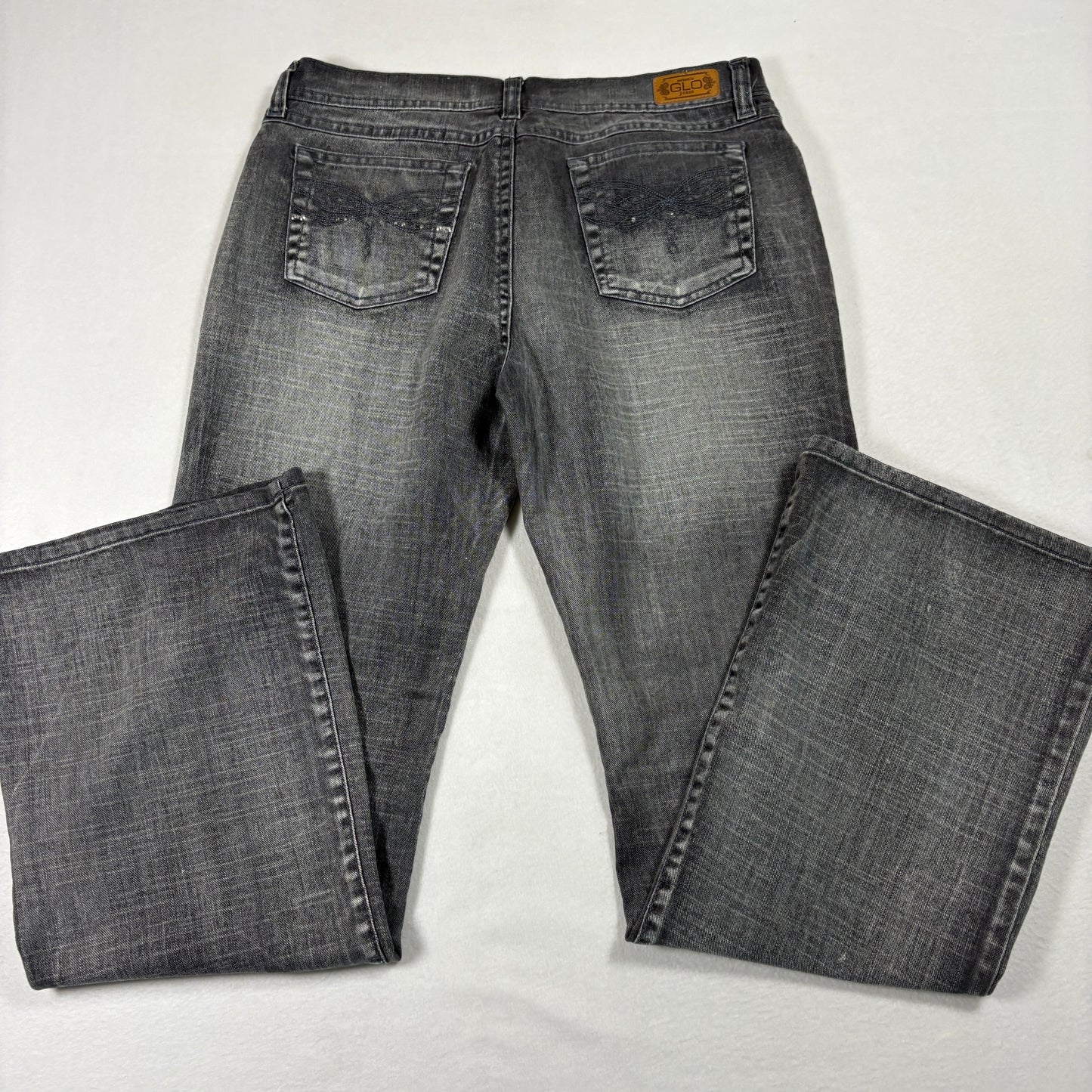 GLO Womens Jeans Size 11 Gray Wash Bootcut Denim Y2K 90s Grunge Distressed