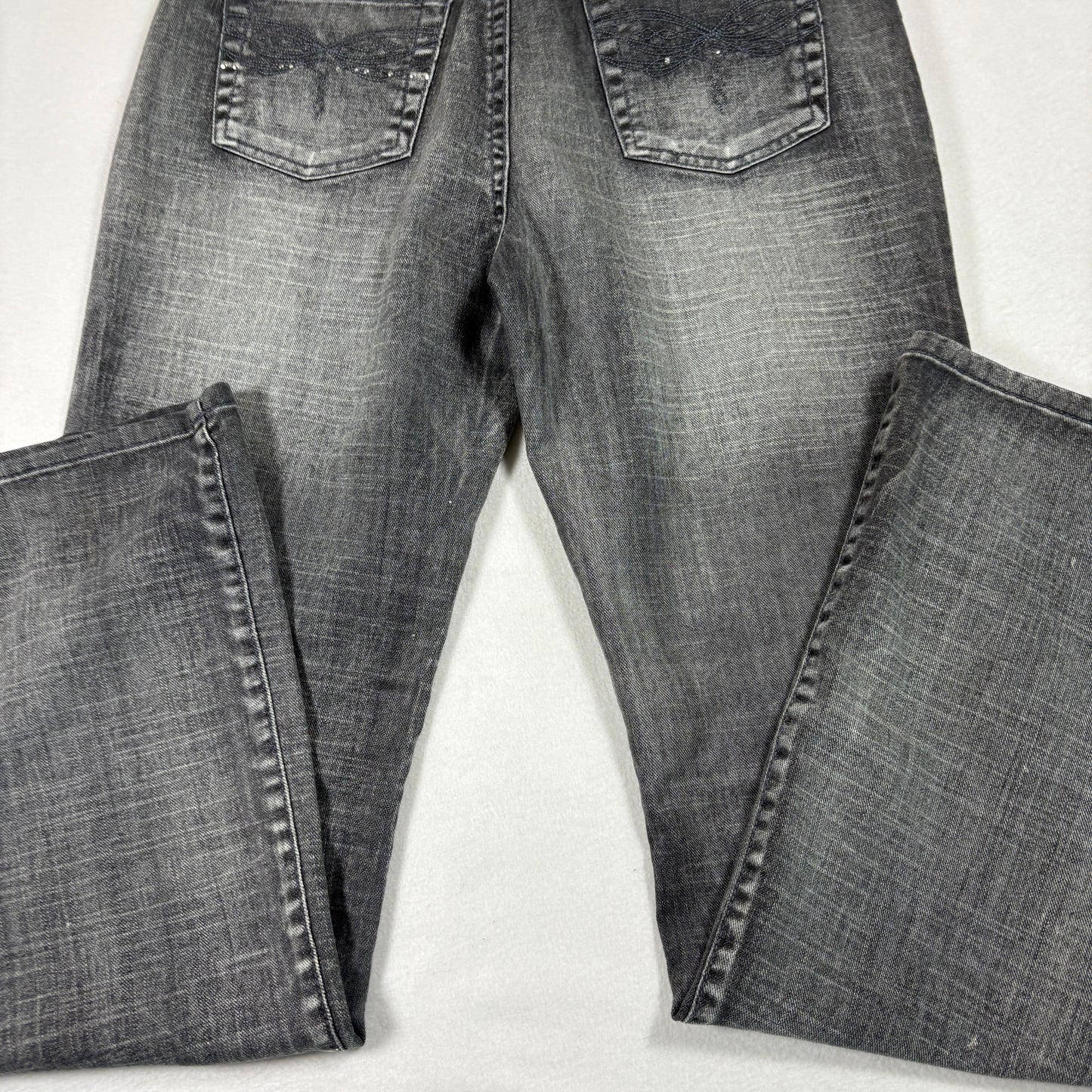 GLO Womens Jeans Size 11 Gray Wash Bootcut Denim Y2K 90s Grunge Distressed