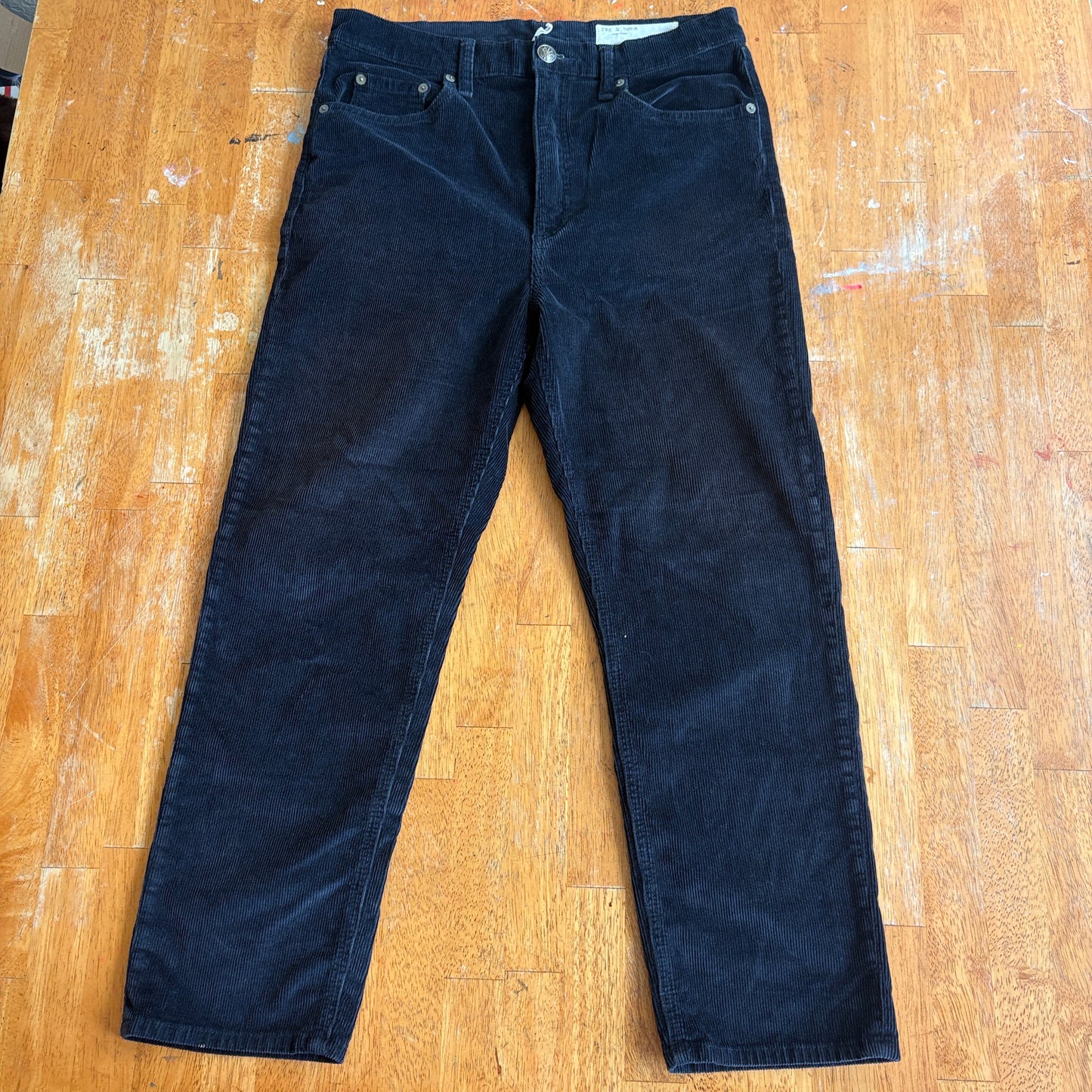Rag & Bone Mens Corduroy Pants Navy Blue Slim Straight Stretch Size 30 Casual