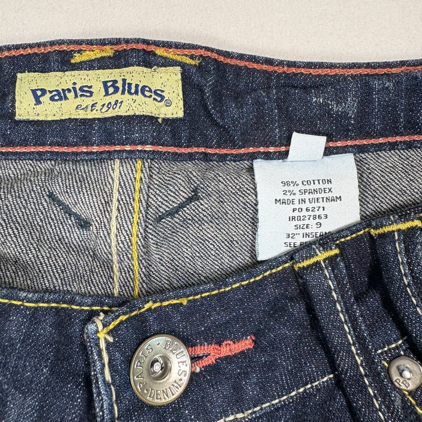 Paris Blues Womens Jeans Size 9 Dark Wash Bootcut Denim Y2K 90s Stretch Vintage