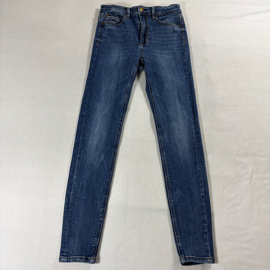 Stradivarius Skinny Jeans Womens 38 Blue Stretch Denim Mid Rise Fits Like 25x28