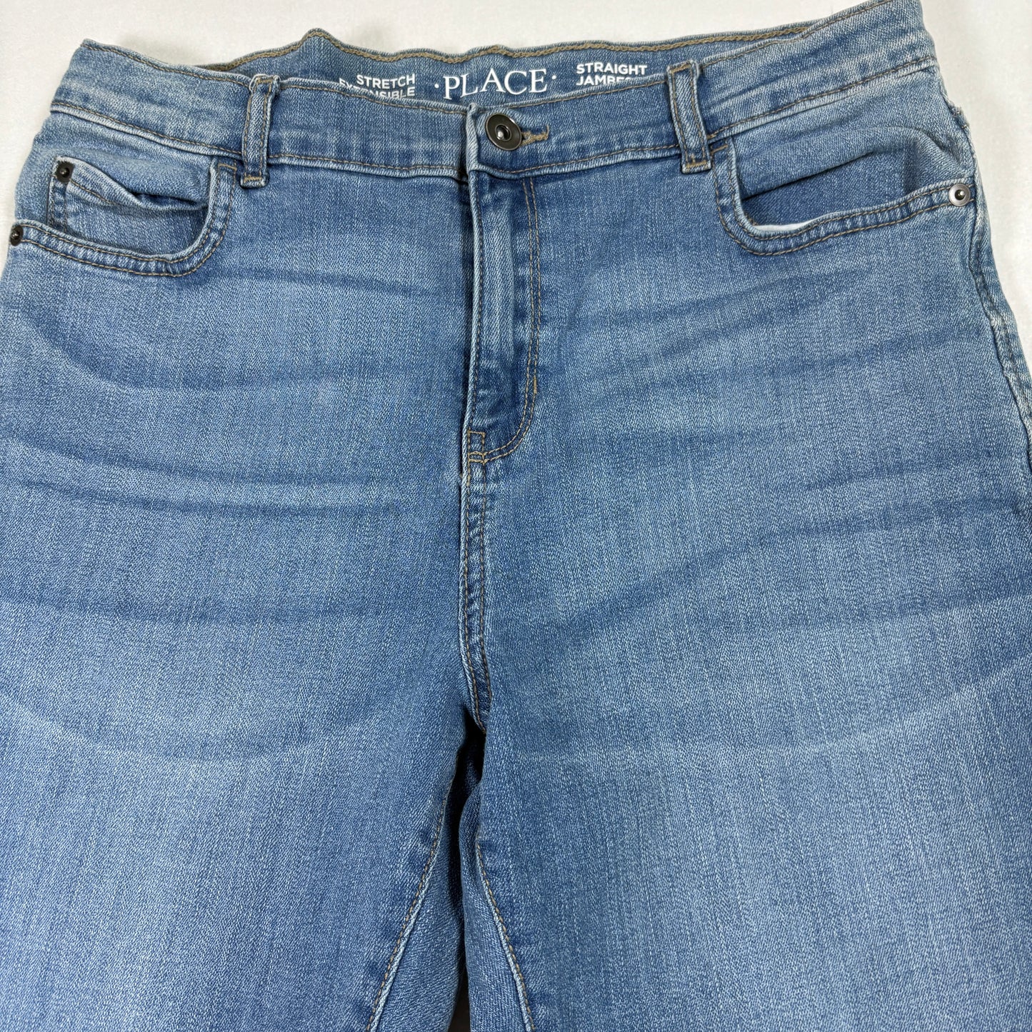 The Childrens Place Boys Jeans Size 18 Straight Stretch Denim Blue Wash Casual