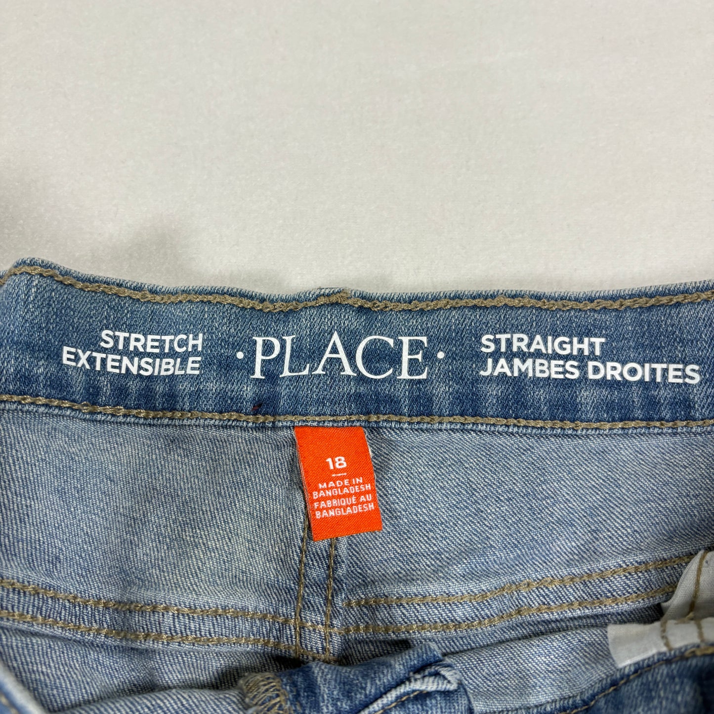 The Childrens Place Boys Jeans Size 18 Straight Stretch Denim Blue Wash Casual