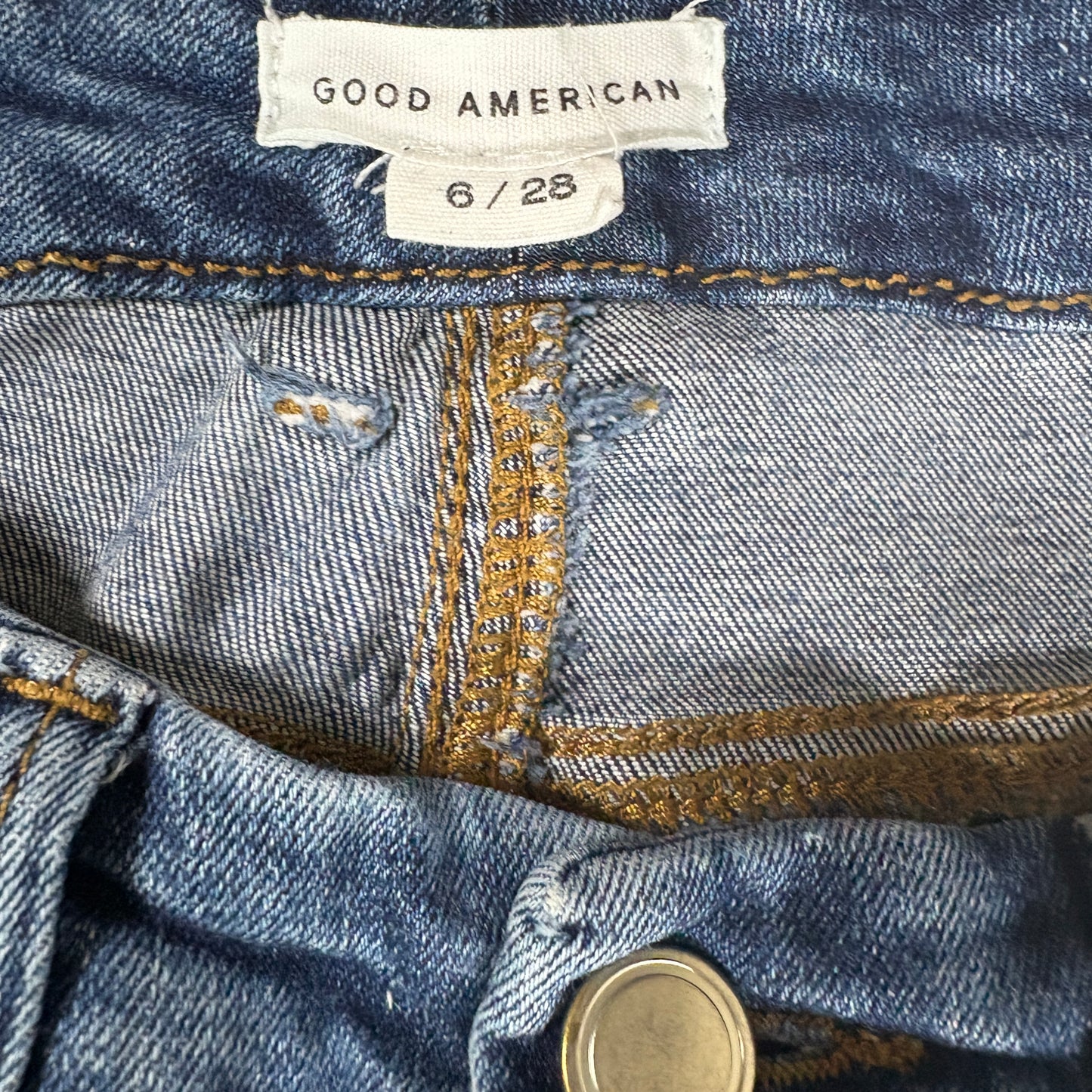 Good American Jeans Womens 6/28 Blue Stretch Denim Bootcut High Rise Pants