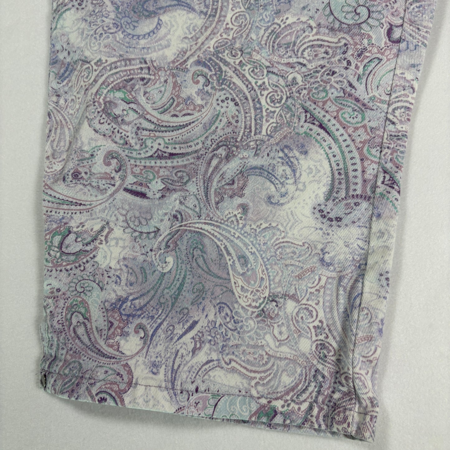 Gloria Vanderbilt Capri Pants Womens 18 Paisley Print Cropped Denim Casual