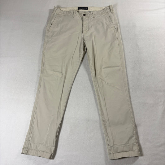 Abercrombie Skinny Chino Pants Khaki Stretch 32x30 Fits Like 32x28 Athletic
