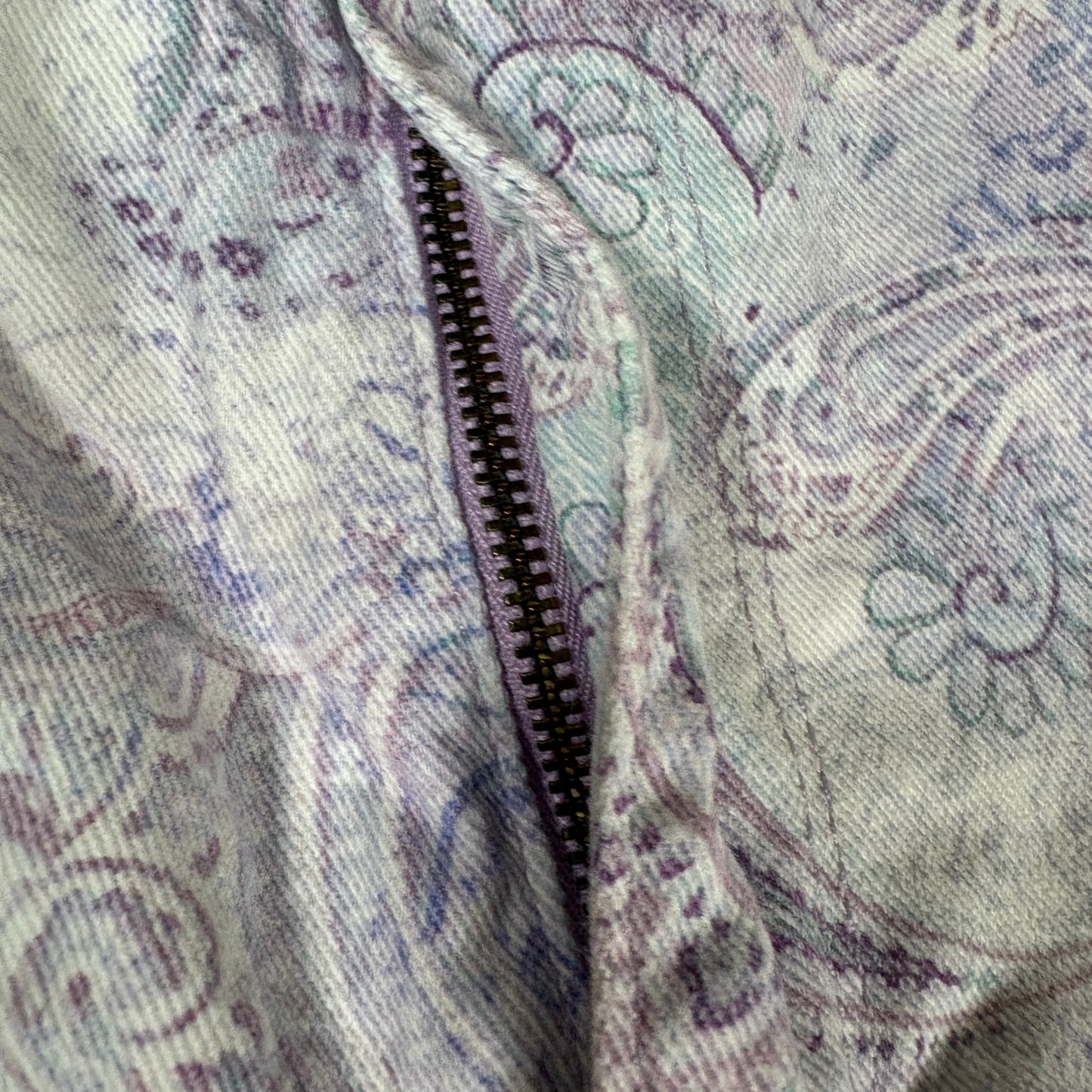 Gloria Vanderbilt Capri Pants Womens 18 Paisley Print Cropped Denim Casual