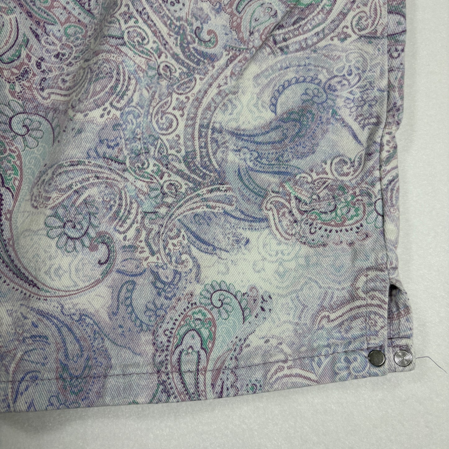 Gloria Vanderbilt Capri Pants Womens 18 Paisley Print Cropped Denim Casual