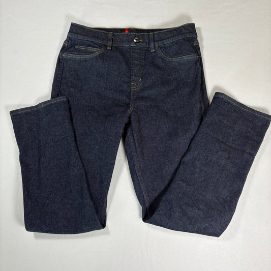 Spanx Jeans Womens Large Petite Dark Wash Bootcut Stretch Denim Shaping Pants