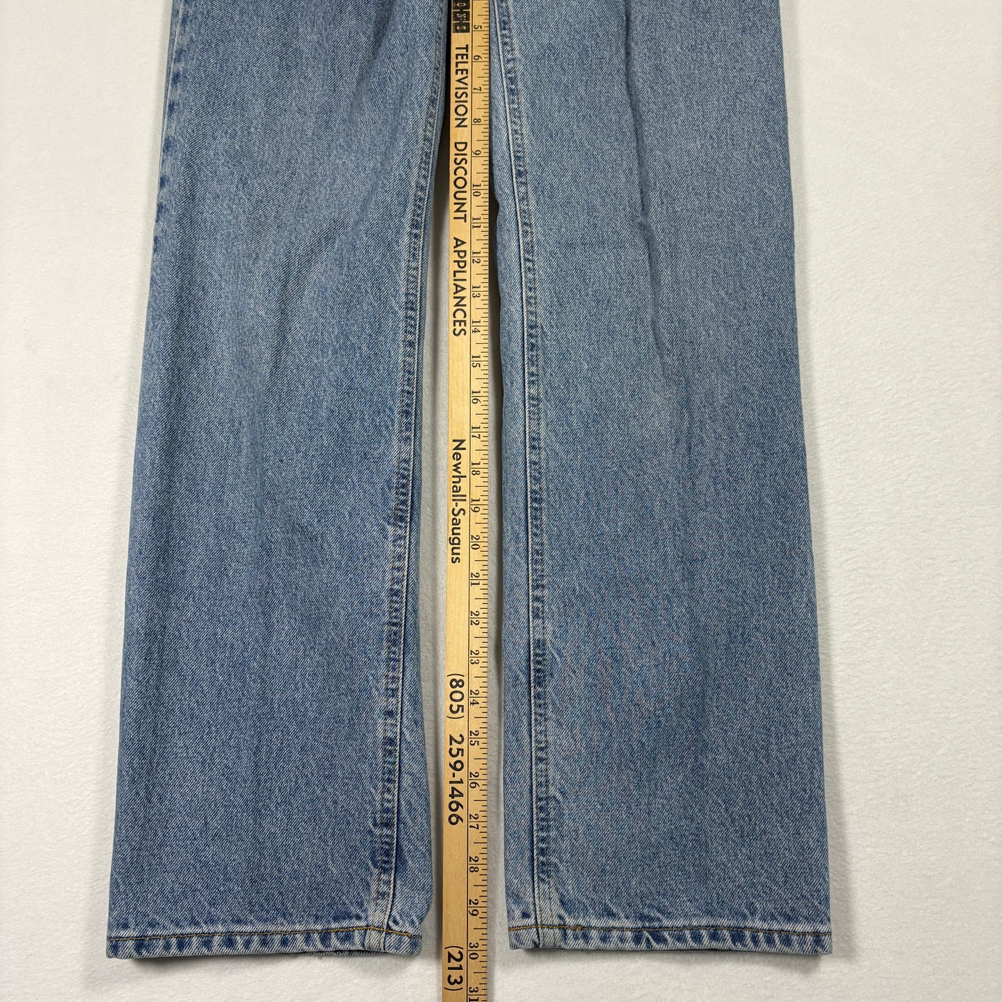 Polo Ralph Lauren Mens Jeans 28x30 RL Flag Patch Vintage 90s Y2K Light Wash Denim